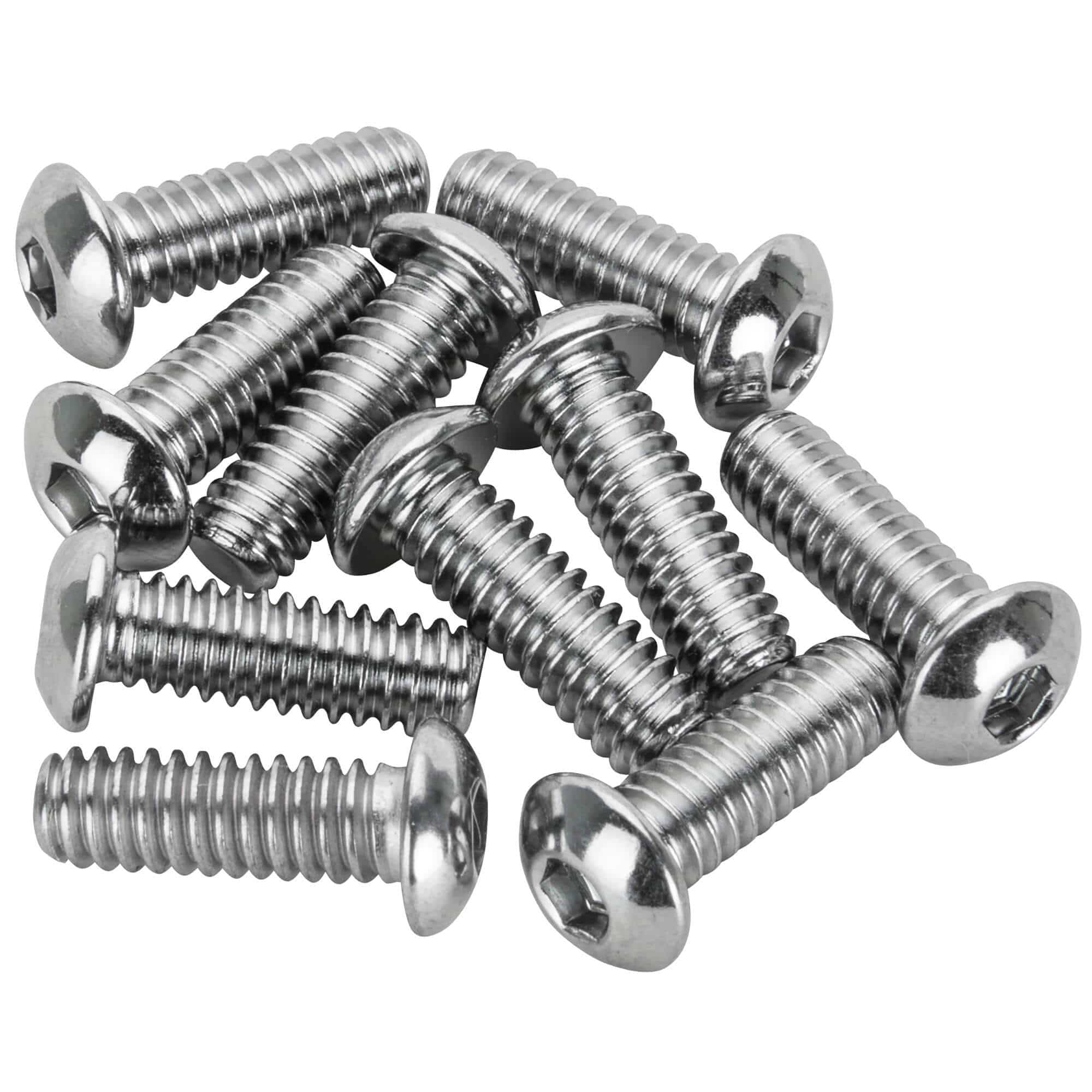 #BHC-830 1/4-20 x 3/4 inch Length Chrome Button Head Allen Bolt - 10 Pack