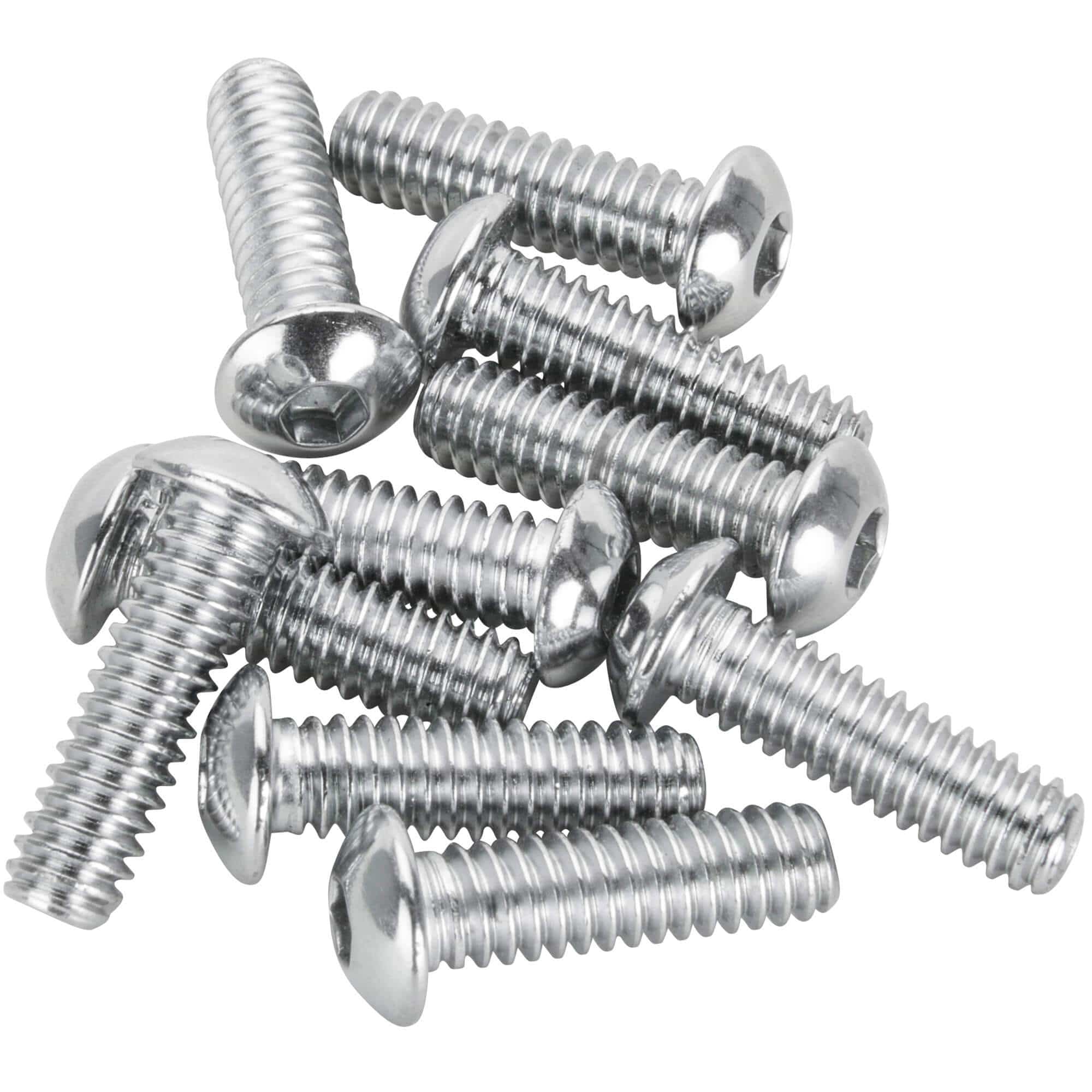 #BHC-831 1/4-20 x 7/8 inch Length Chrome Button Head Allen Bolt - 10 Pack