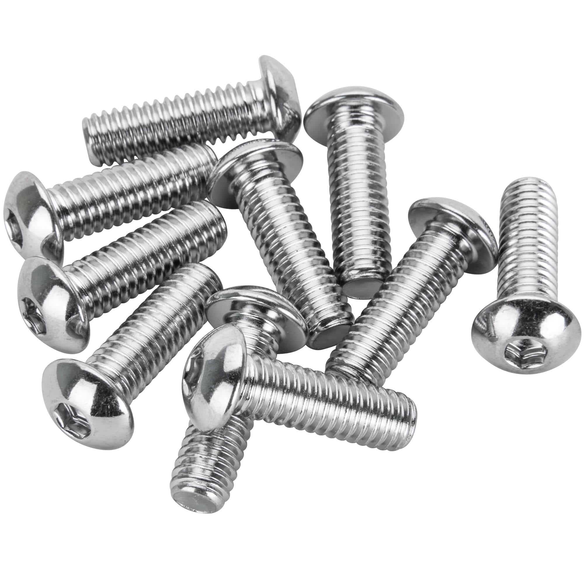 #BHC-843 5/16-18 x 1 inch Length Chrome Button Head Allen Bolt - 10 Pack