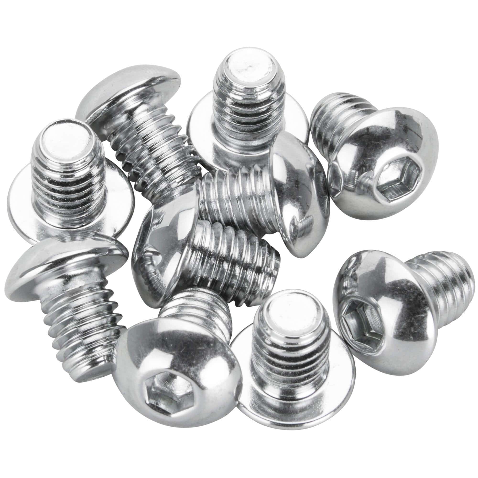 #BHC-848 3/8-16 x 1/2 inch Length Chrome Button Head Allen Bolt - 10 Pack