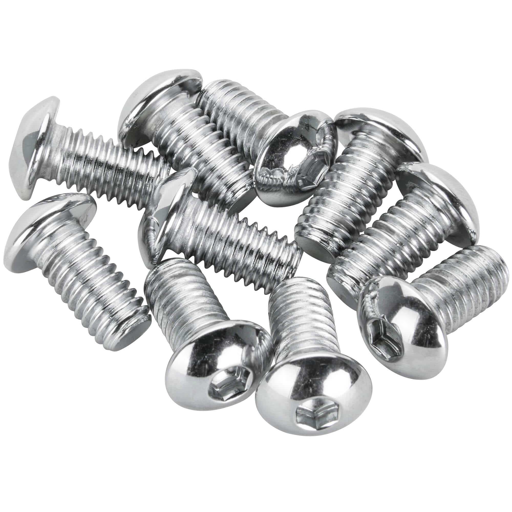#BHC-849 3/8-16 x 3/4 inch Length Chrome Button Head Allen Bolt - 10 Pack