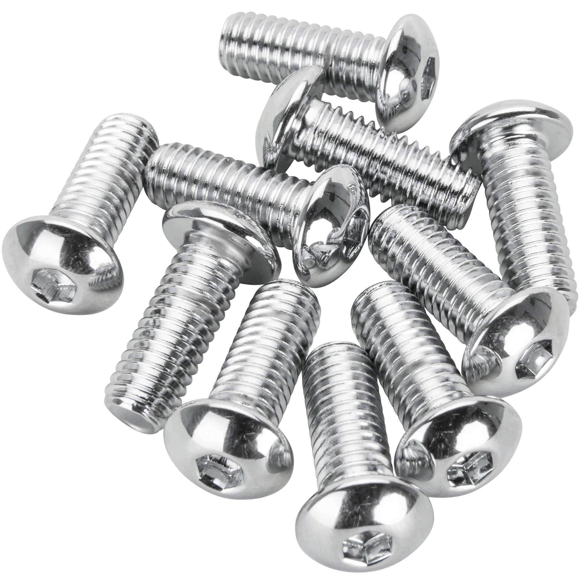 #BHC-850 3/8-16 x 1 inch Length Chrome Button Head Allen Bolt - 10 Pack