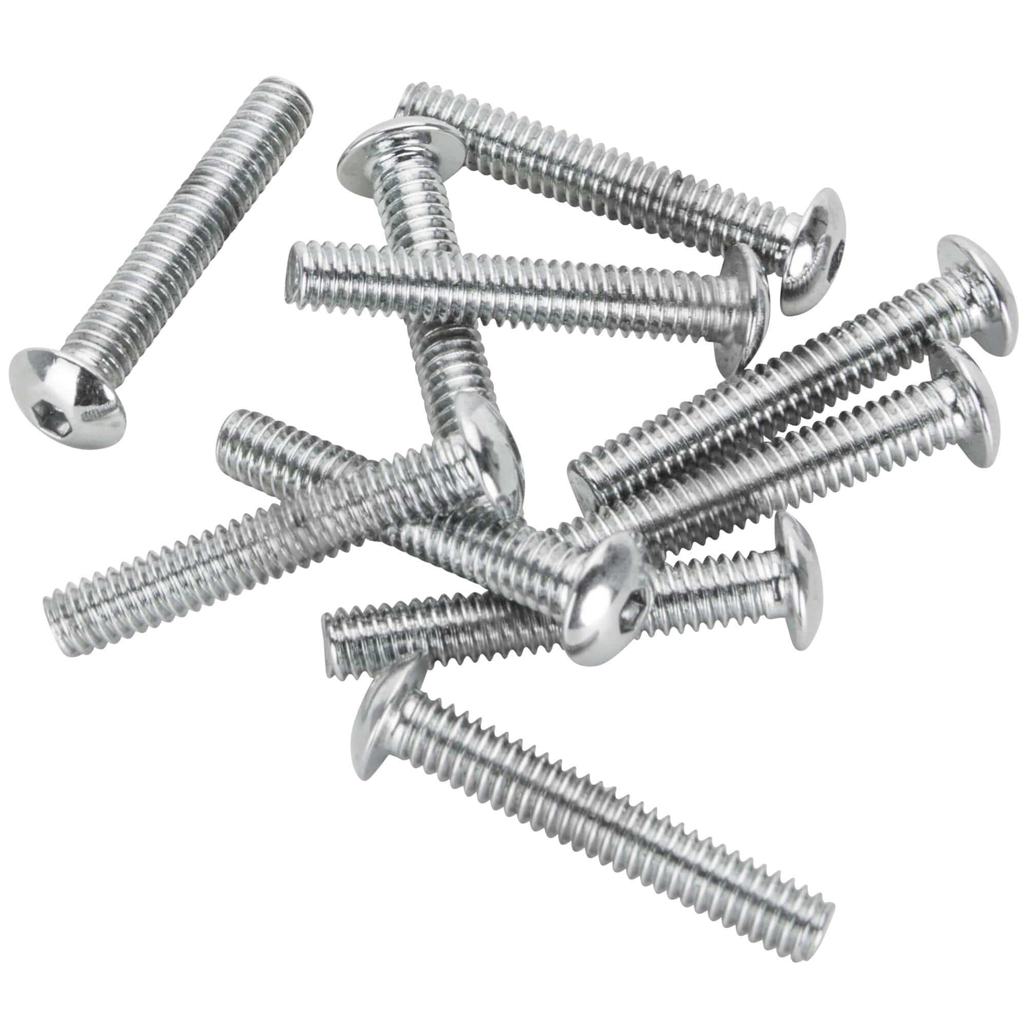 #BHC-879 8-32 x 1 inch Length Chrome Button Head Allen Bolt - 10 Pack