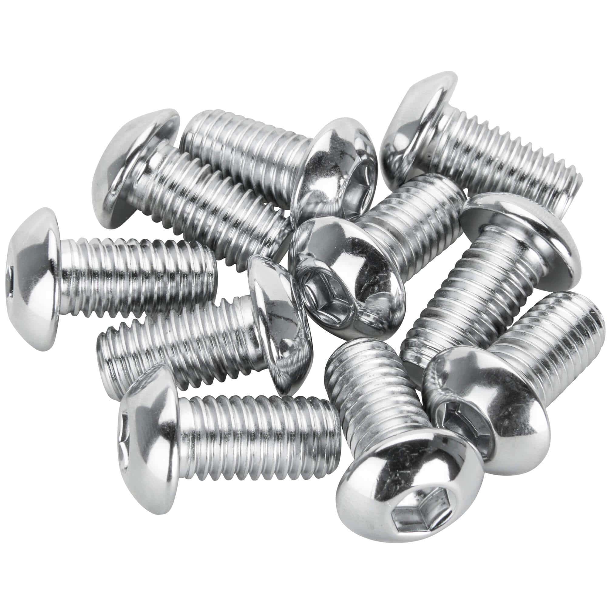 #BHC-889 1/2-13 x 1 inch Length Chrome Button Head Allen Bolt - 10 Pack