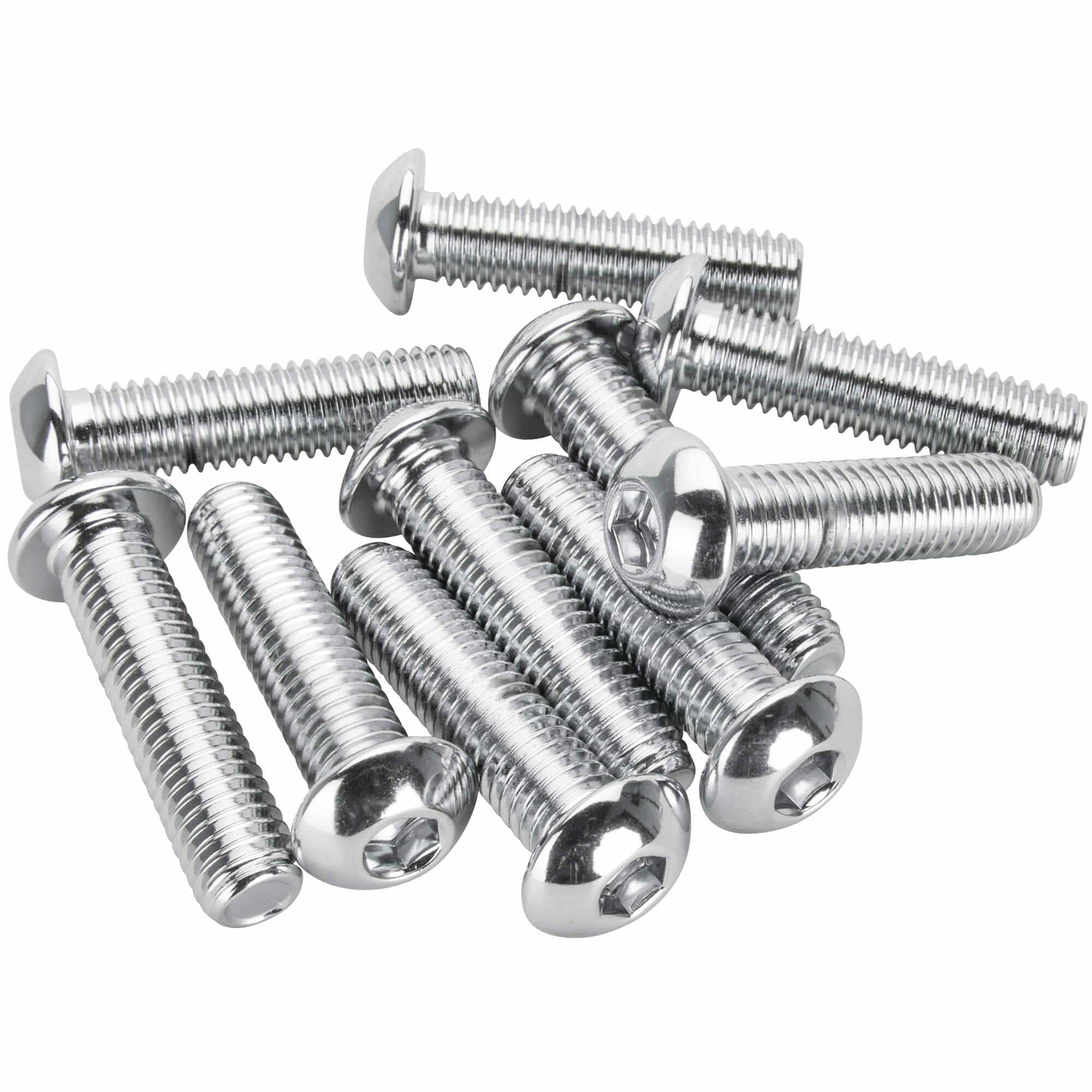#BHC-891 1/2-13 x 2 inch Length Chrome Button Head Allen Bolt - 10 Pack