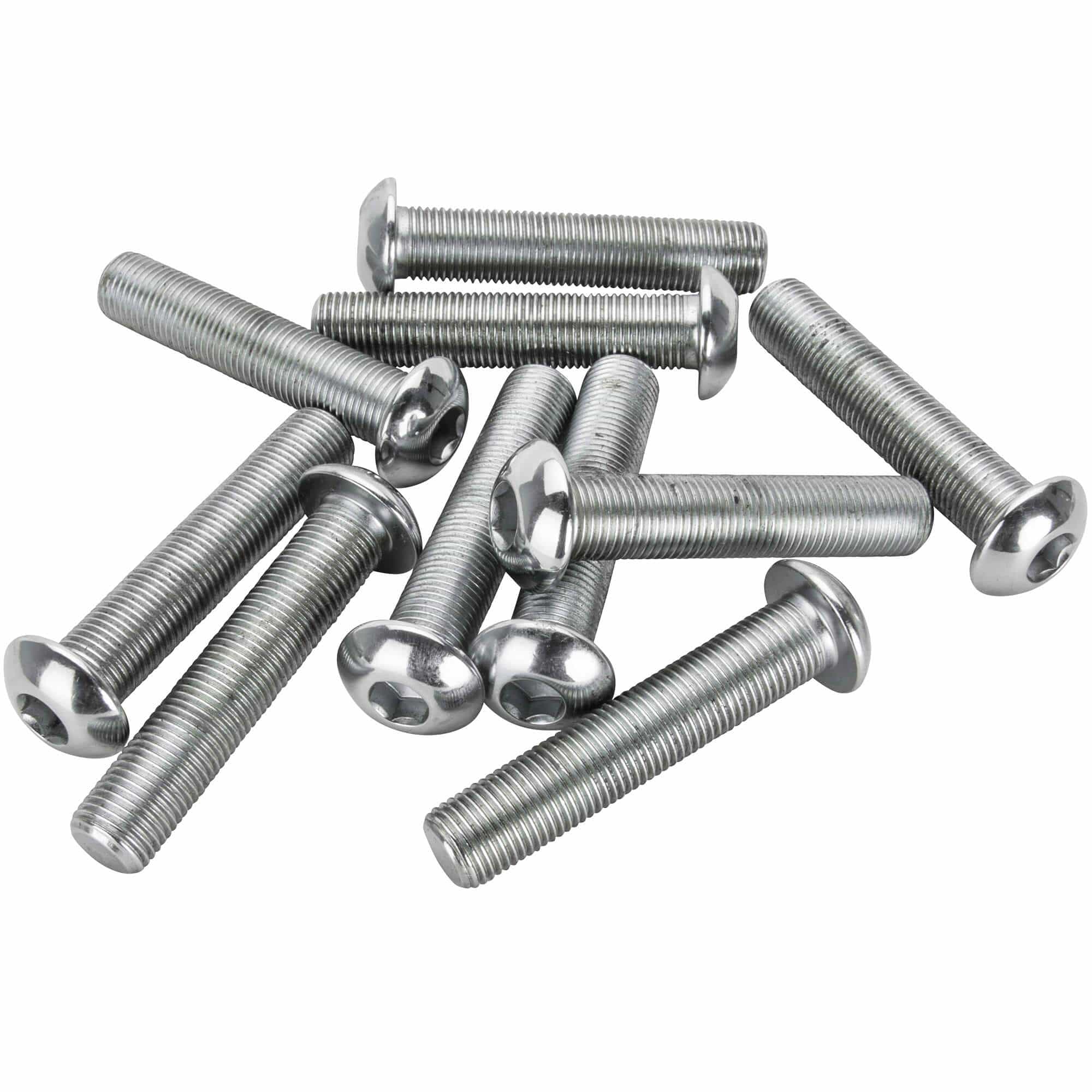 #BHC-896 1/2-20 x 2-1/2 inch Length Chrome Button Head Allen Bolt - 10 Pack