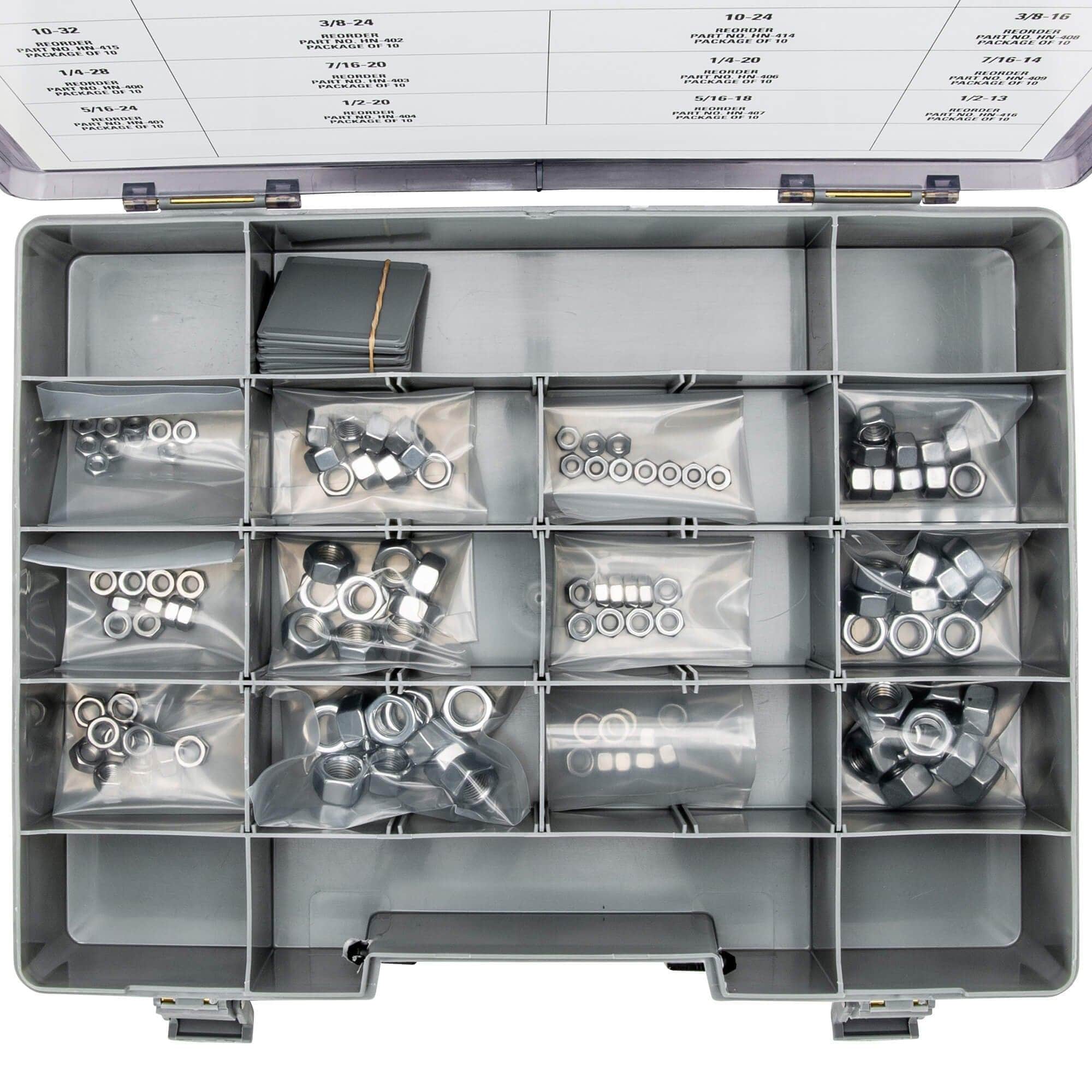003 Hex Nut Assortment - 120 Piece - Chrome Plated - Image 3
