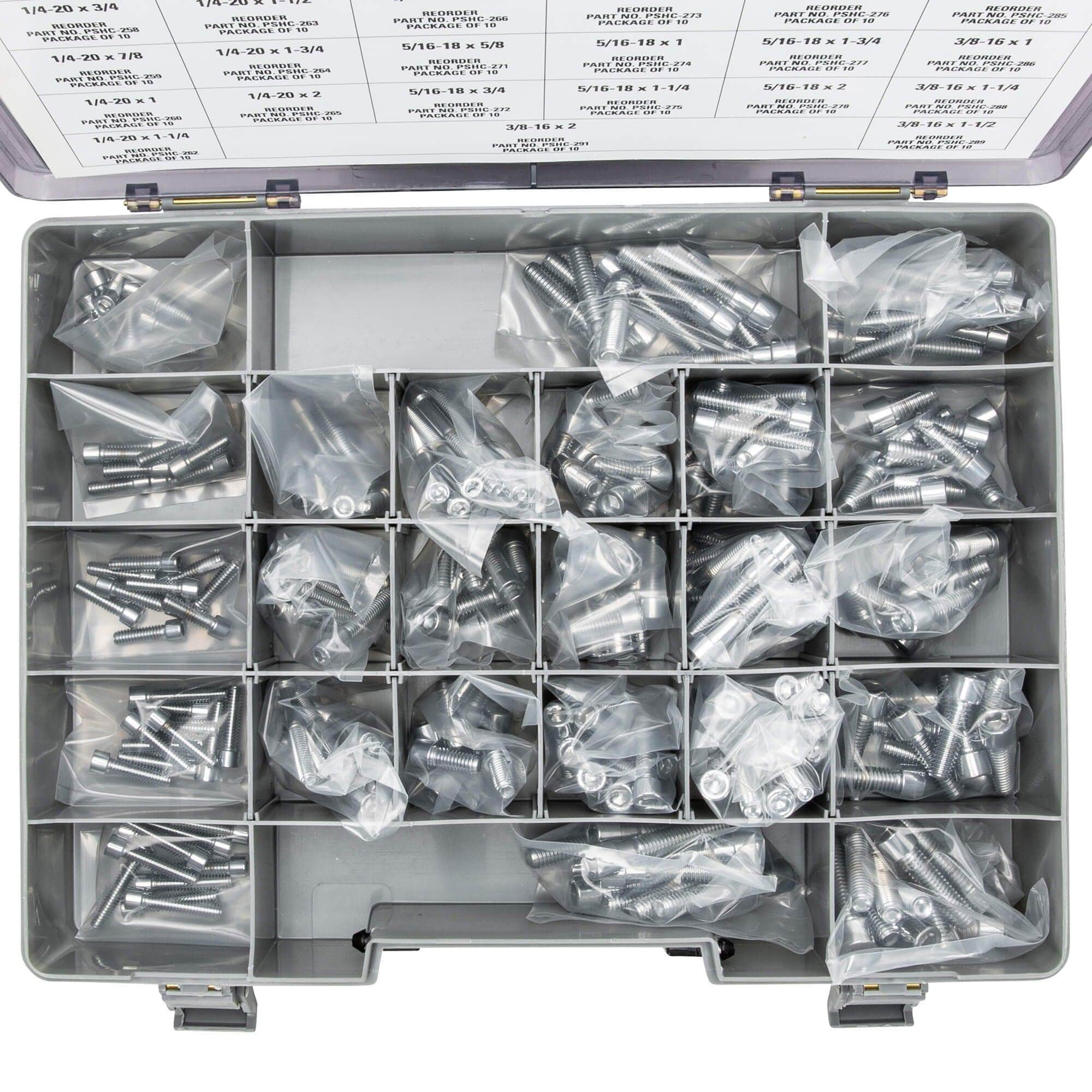 006 Smooth Head Socket Head Screw Assortment - Coarse Thread - 240 Piece - Chrome Plated - Image 3