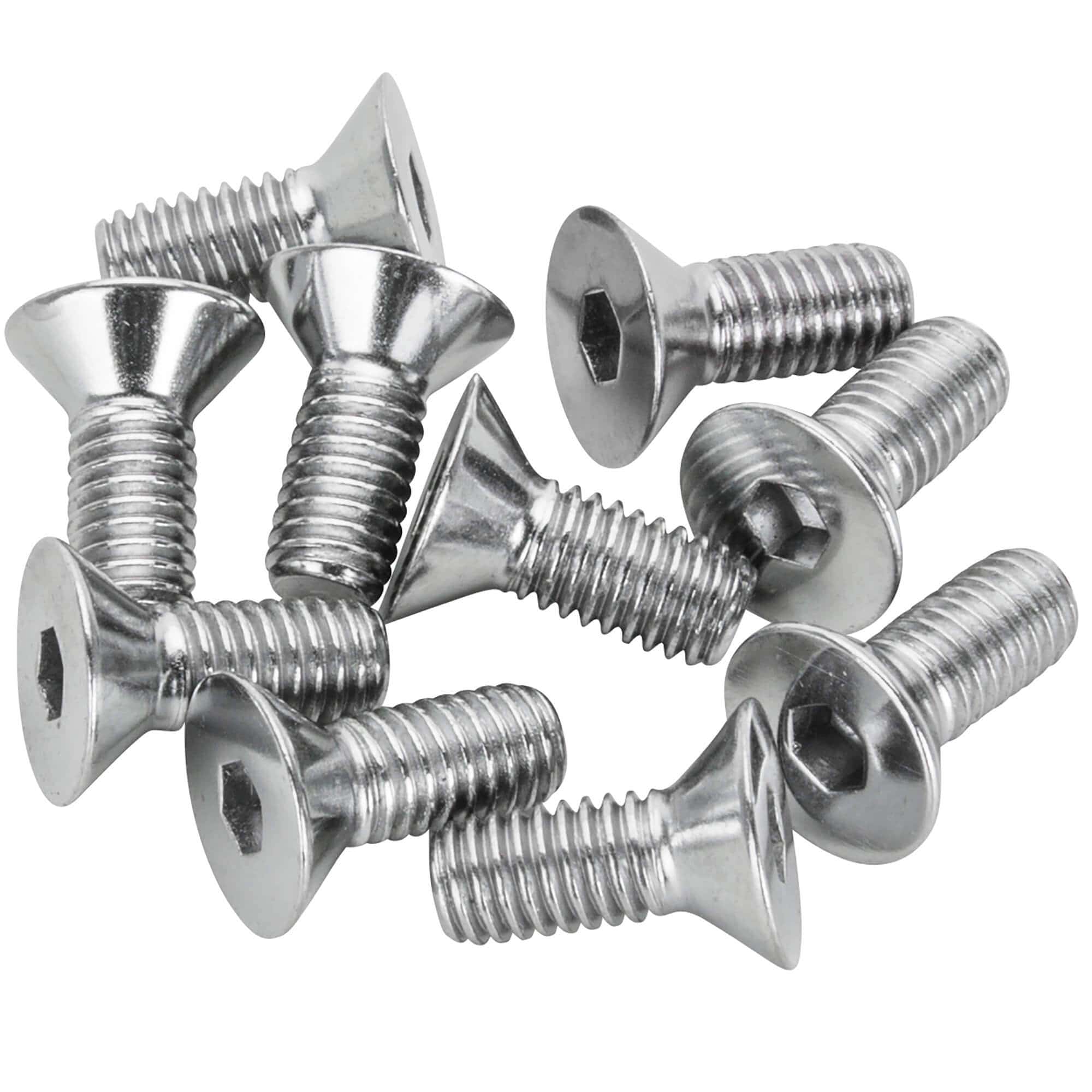 #FHS-103 10-32 x 1/2 length Chrome Flat Head Allen Bolt - 10 Pack