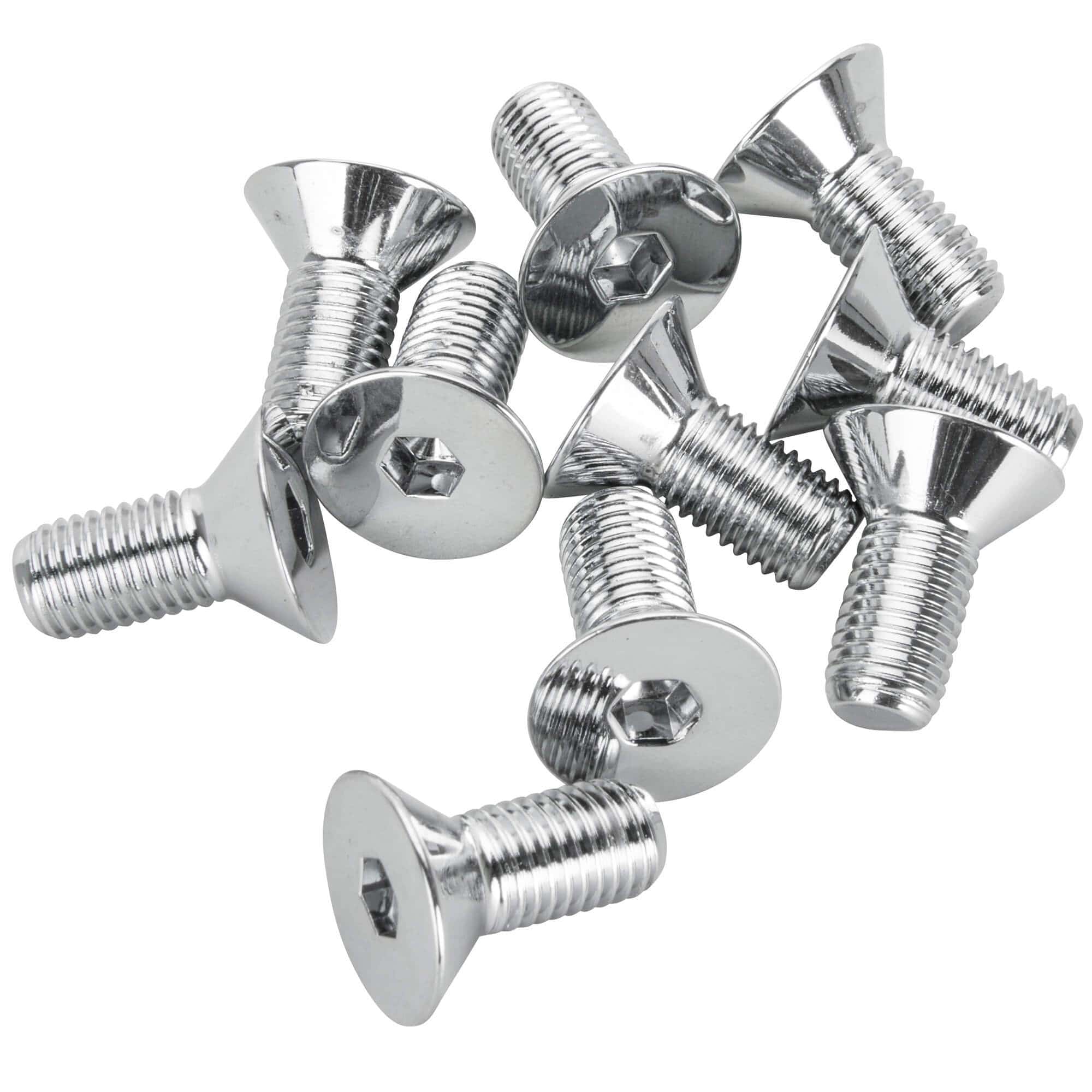 #FHS-115 5/16-24 x 3/4 length Chrome Flat Head Allen Bolt - 10 Pack