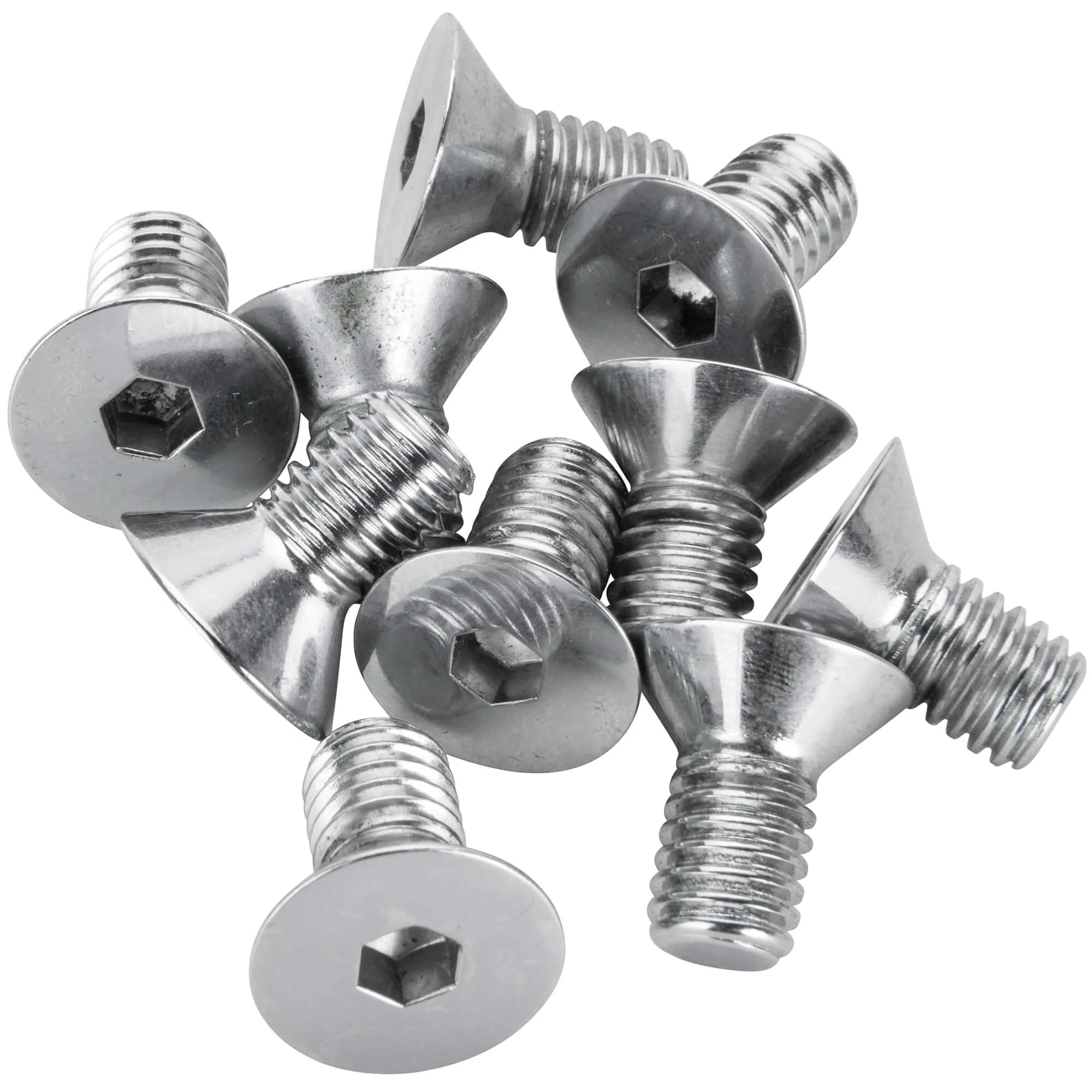 #FHS-173 3/8-16 x 3/4 length Flat Head Allen Bolt - 10 pack - Chrome Plated