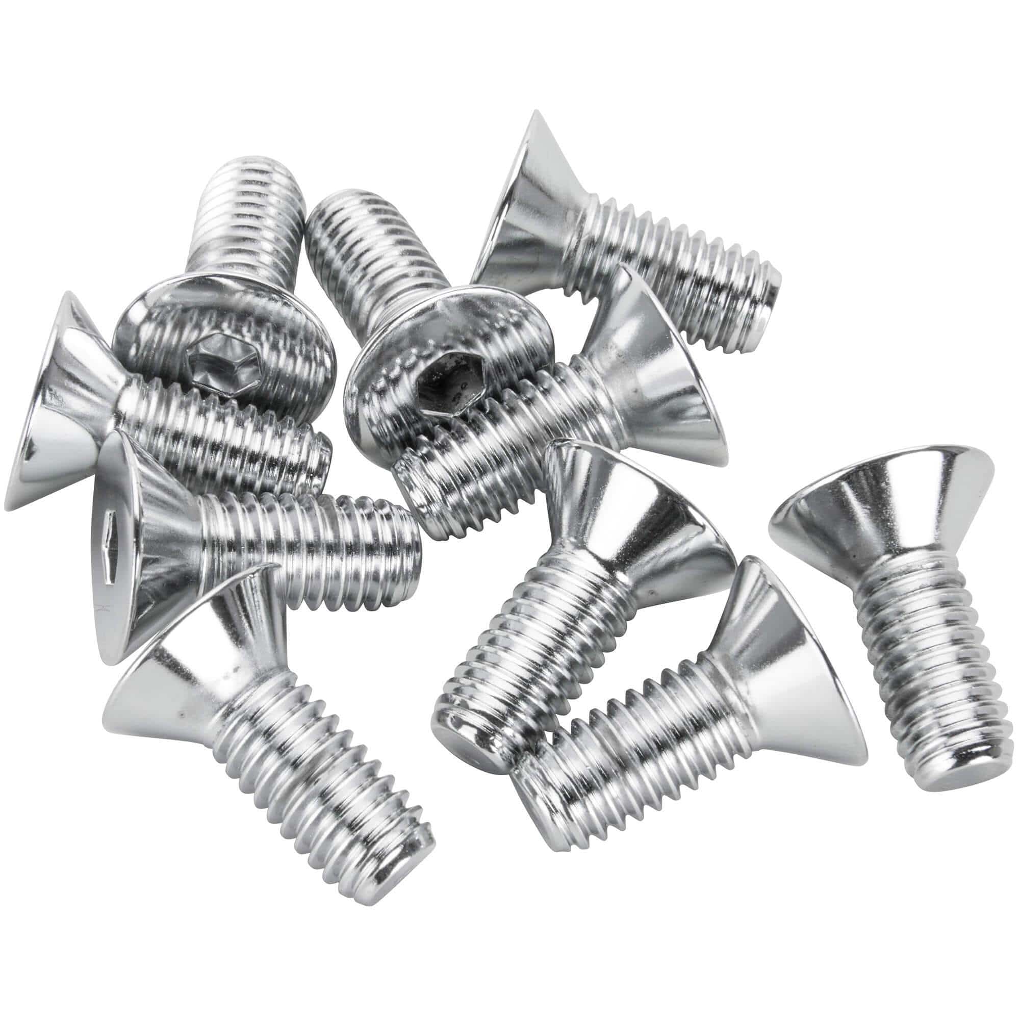 #FHS-174 3/8-16 x 1 length Chrome Flat Head Allen Bolt - 10 Pack