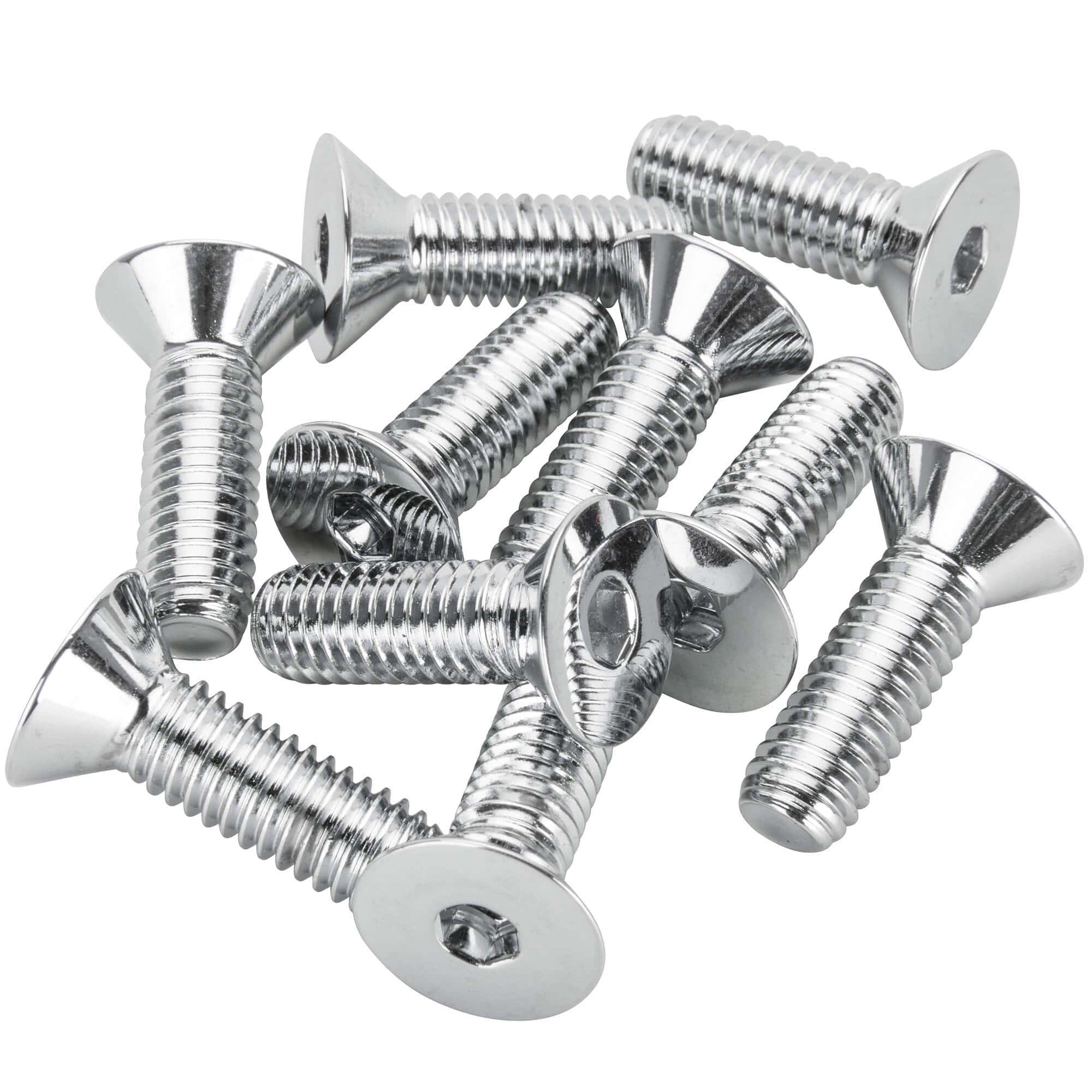 #FHS-175 3/8-16 x 1-1/4 length Chrome Flat Head Allen Bolt - 10 Pack