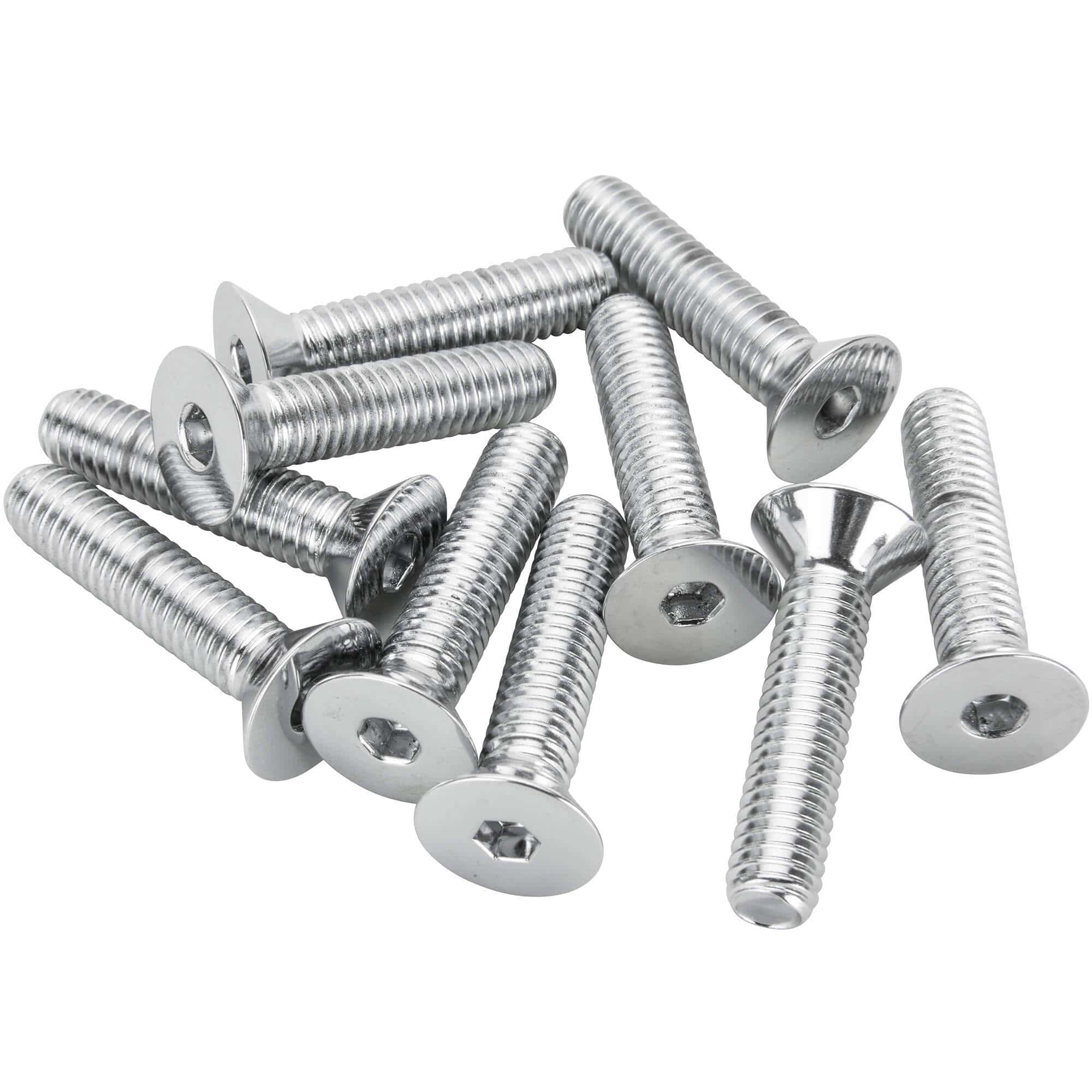 #FHS-177 3/8-16 x 1-3/4 length Chrome Flat Head Allen Bolt - 10 Pack