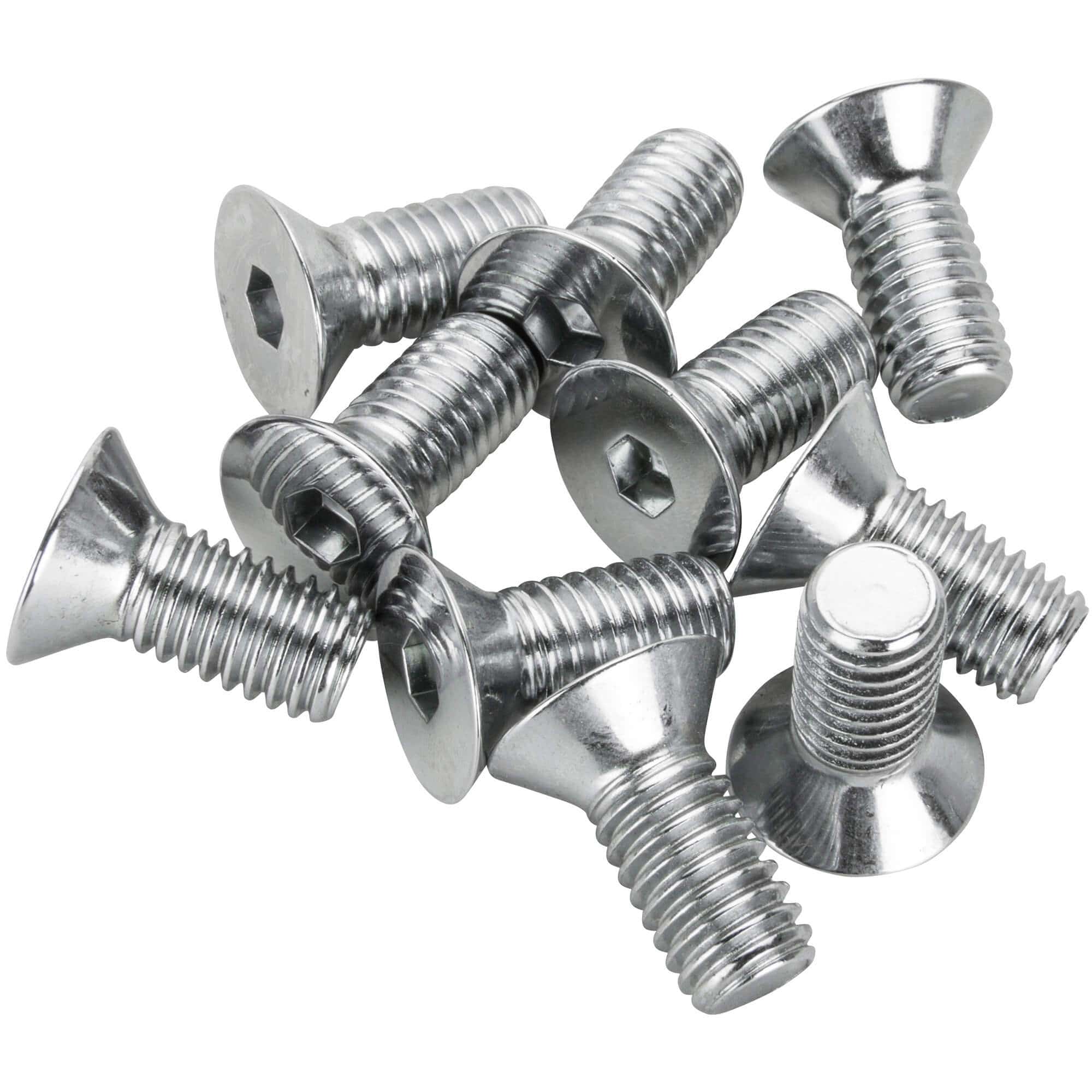 #FHS-185 7/16-14 x 1 length Chrome Flat Head Allen Bolt - 10 Pack