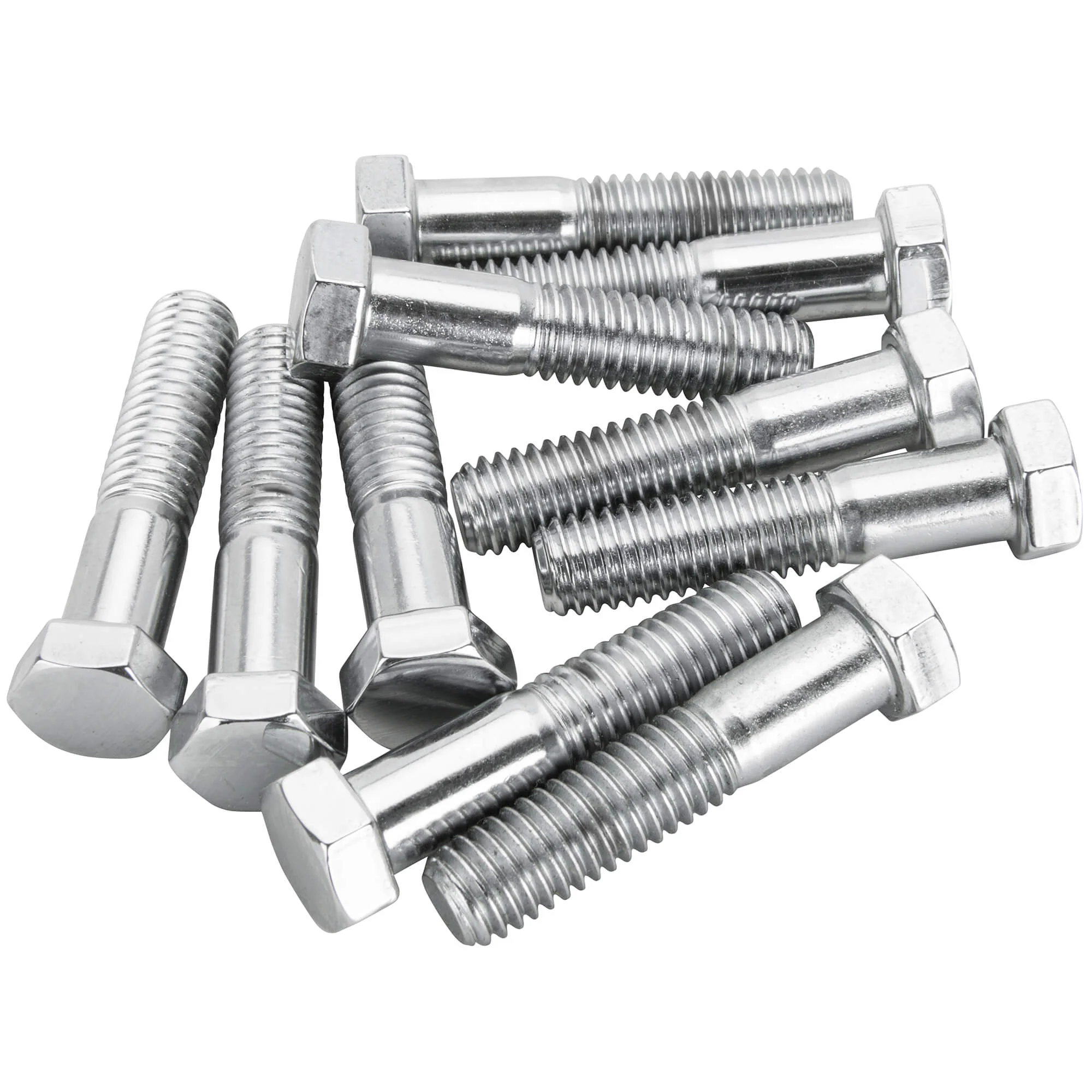 #HHC-628 7/16-14 x 2 length Hex Head Bolt - 10 pack - Chrome Plated