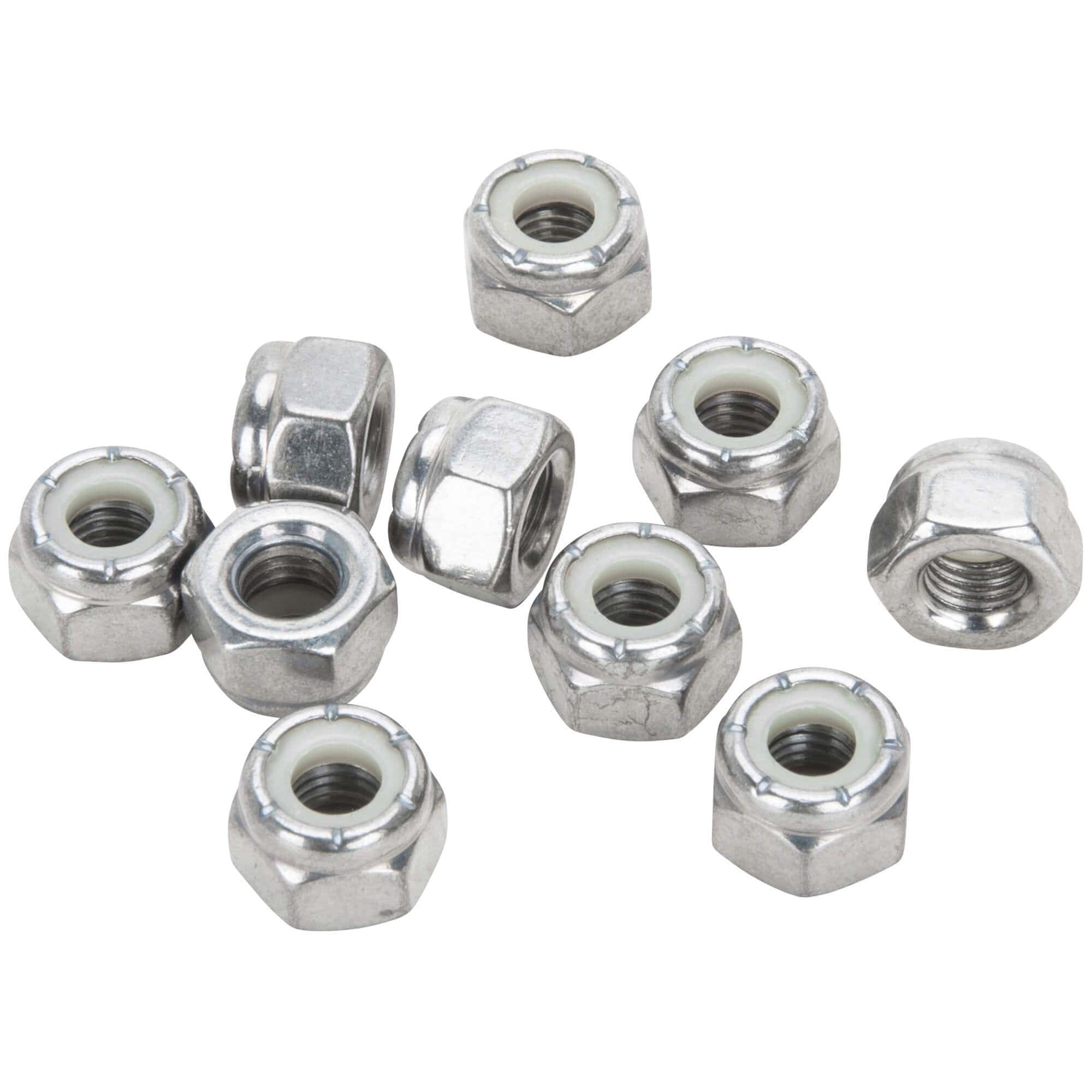 #NL-501 1/4-28 Chrome Plated Nylon Insert Nylock Locknut - 10 Pack