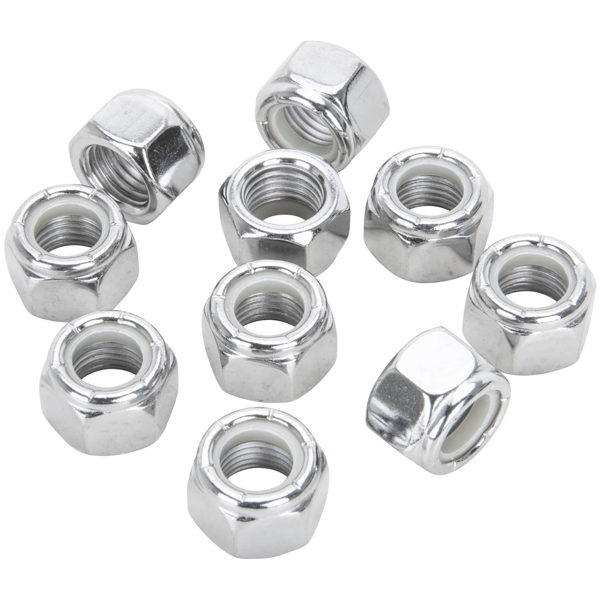 #NL-504 7/16-20 Chrome Plated Nylon Insert Nylock Locknut - 10 Pack