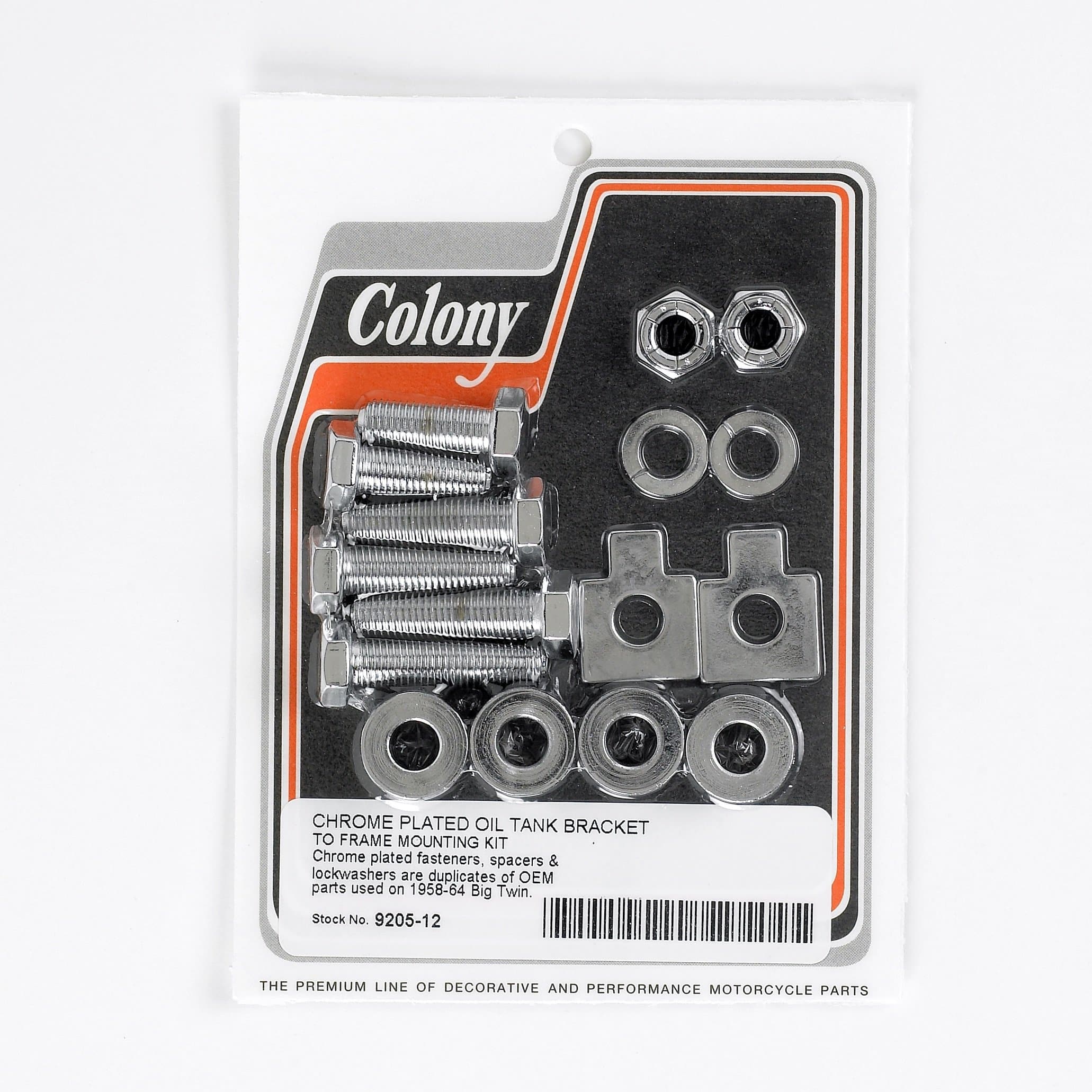 #9205-12 Oil Tank Bracket to Frame Mounting Kit - 1958-1964 Harley-Davidson Panhead - Chrome Plated