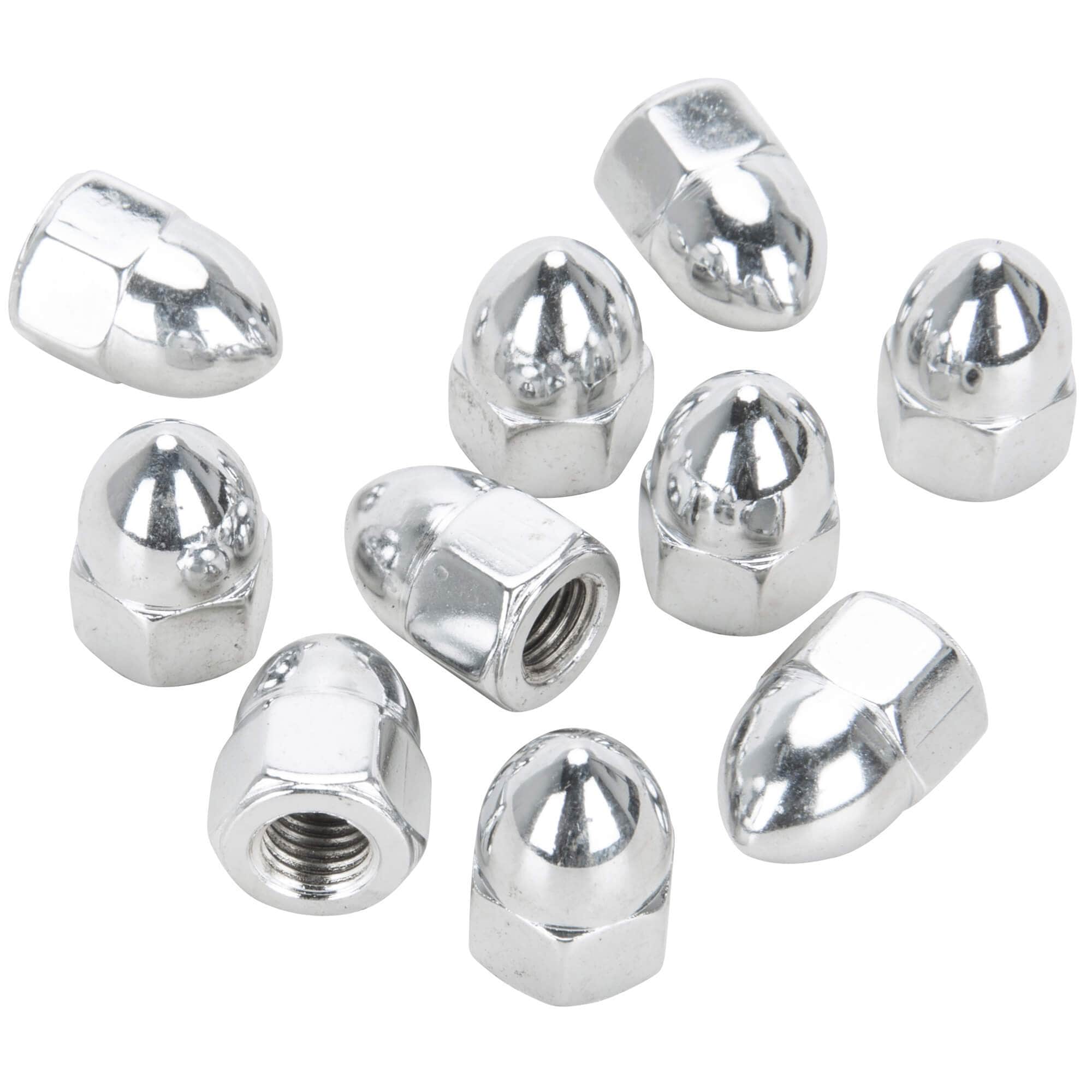 #PAN-153 5/16-24 Chrome Plated Harley-Davidson Thread Acorn Nut - 10 Pack