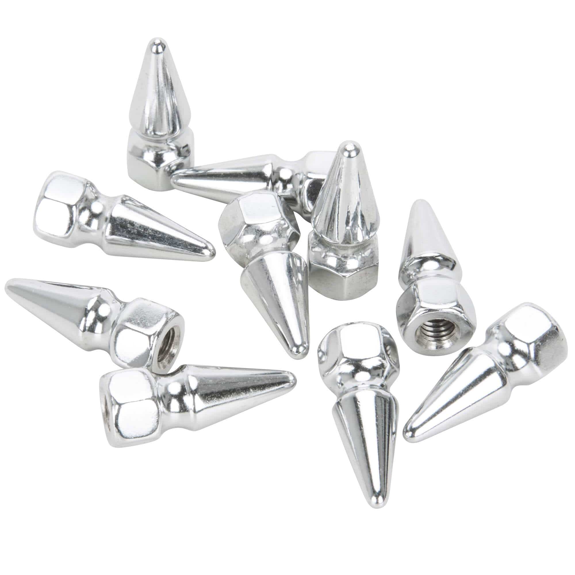 #PN-302 1/4-24 Chrome Plated Pike Nut Harley-Davidson Thread - 10 Pack