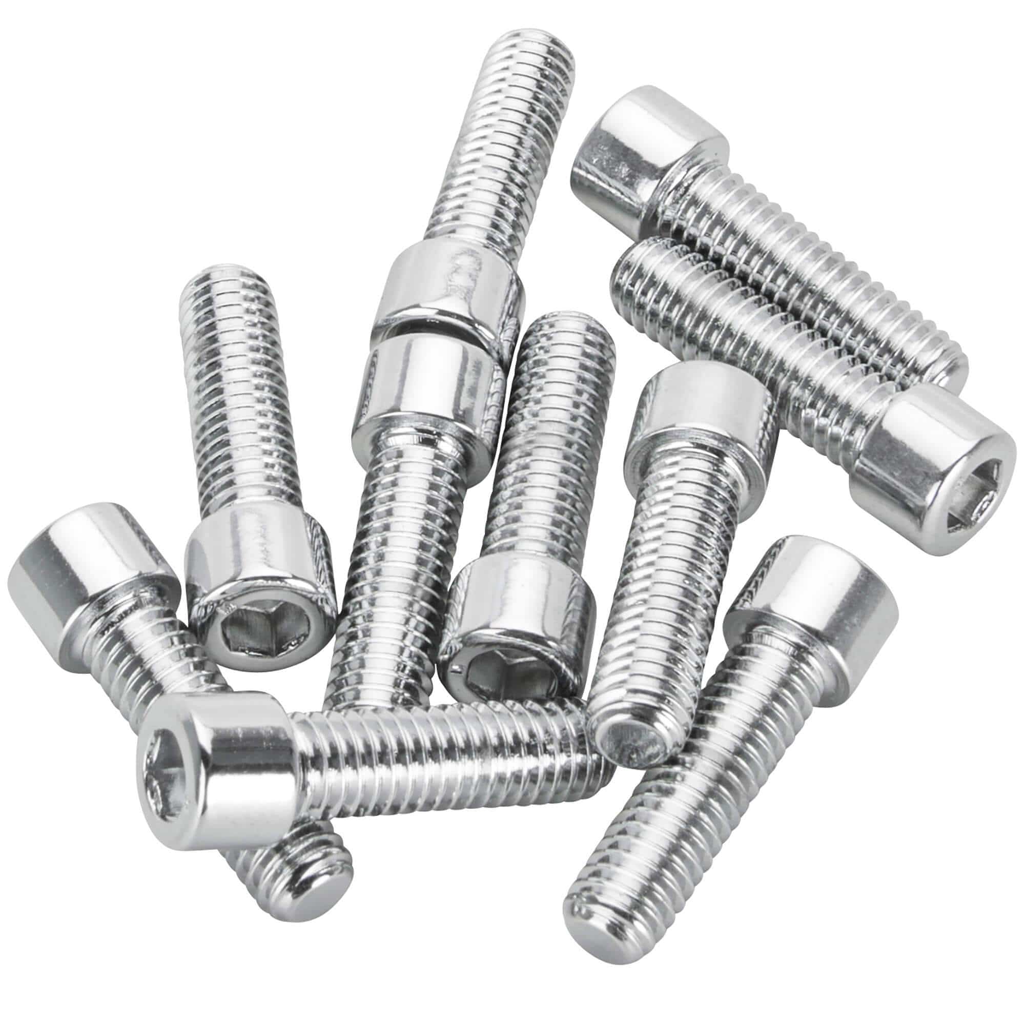#PSHC-204 1/4-24 x 7/8 length Polished Chrome Socket Head Allen Bolt - 10 Pack