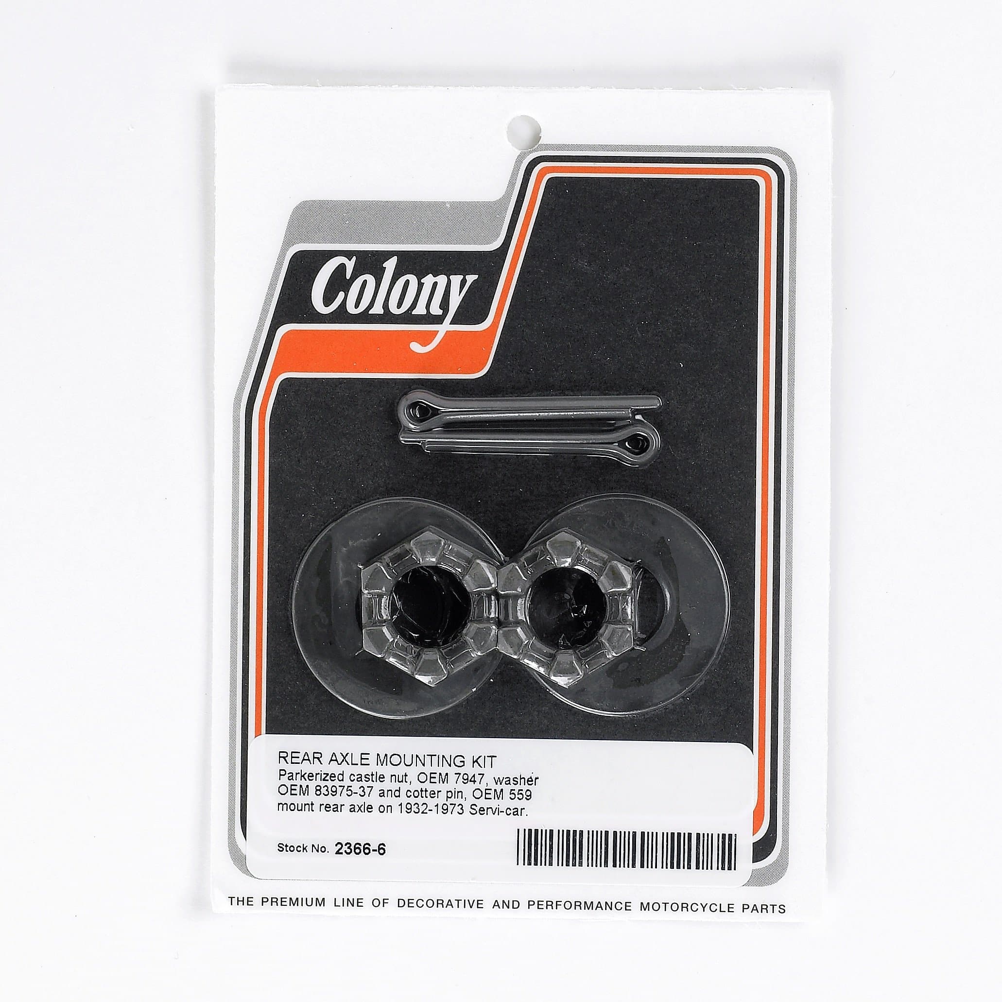 #2366-6 Rear Axle Nut and Lock Kit - 1932-1973 Servi-Car - Parkerized - Image 2
