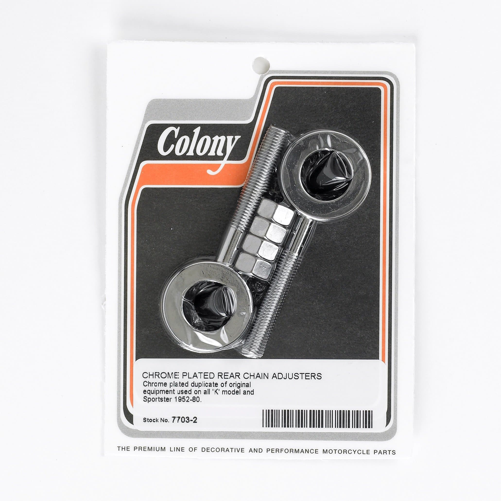 #7703-2 Rear Chain Adjuster - 1952-1978 Harley-Davidson Sportster - Chrome Plated