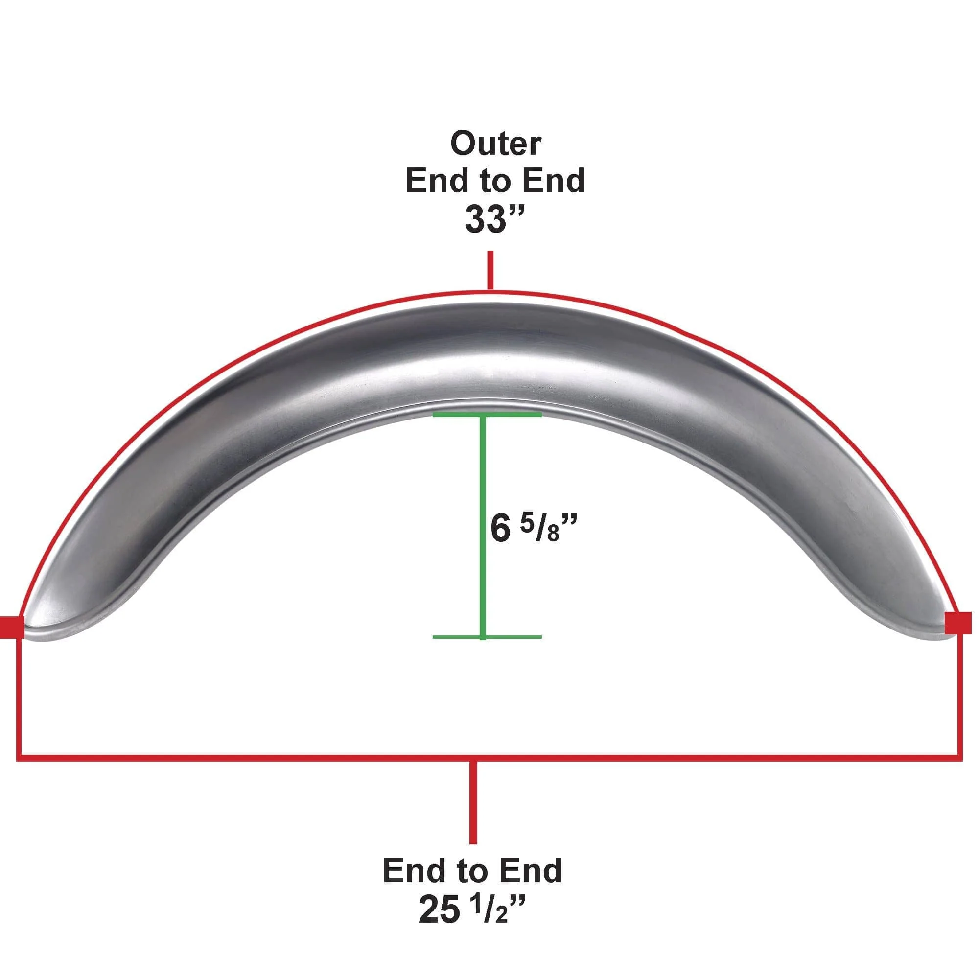 Ribbed Handmade Steel Fender - for 16 inch Tires - Image 6