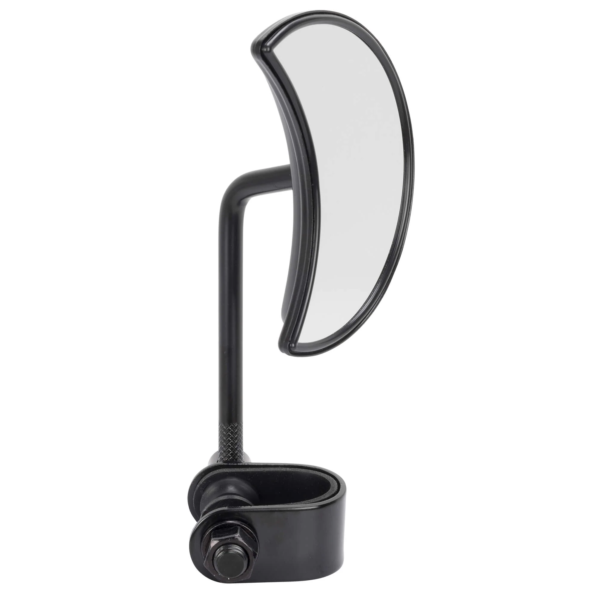 Crescent Moon Motorcycle Mirror - Clamp On - Black - Image 2