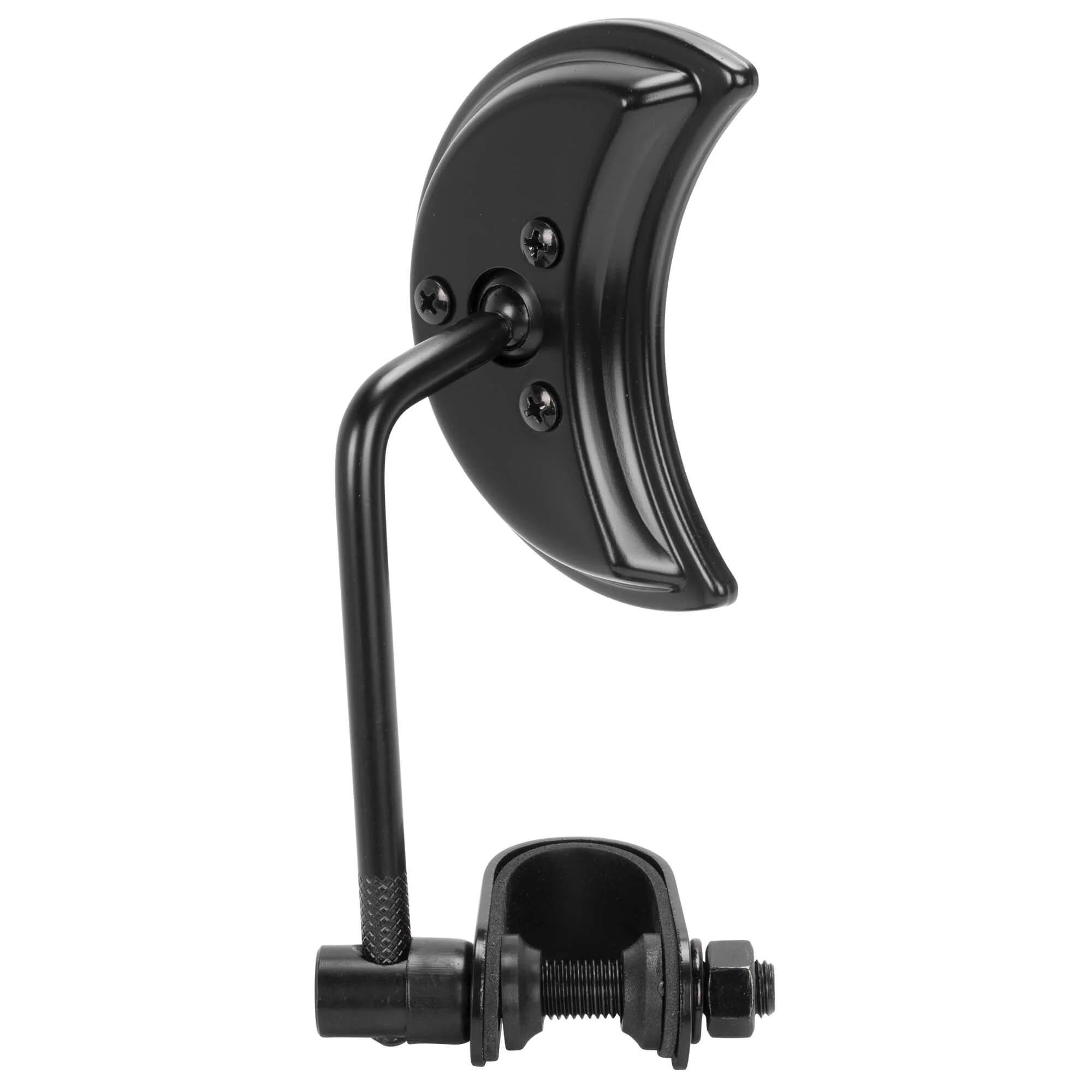 Crescent Moon Motorcycle Mirror - Clamp On - Black - Image 3