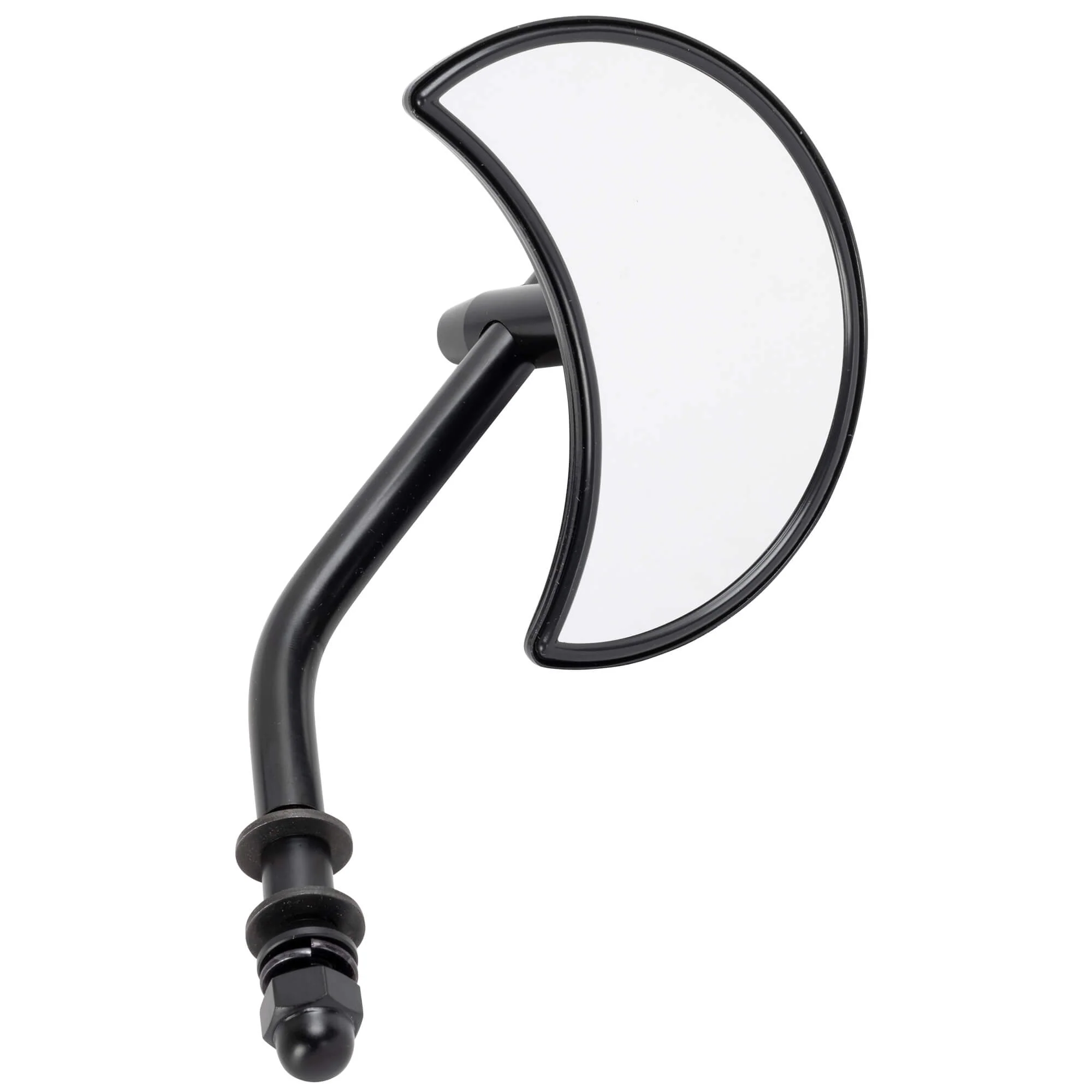 Crescent Moon Motorcycle Mirror - Perch Mount - Black
