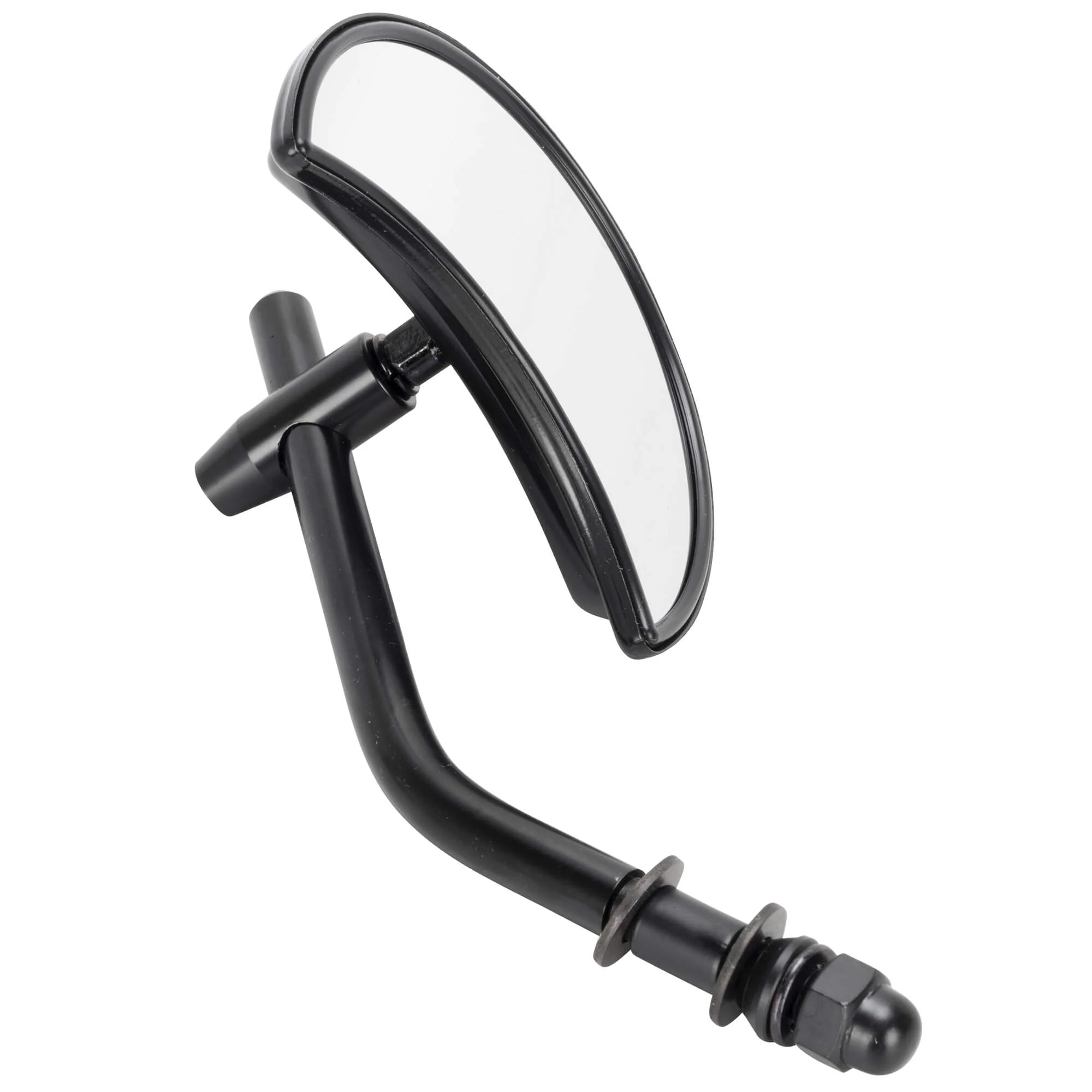 Crescent Moon Motorcycle Mirror - Perch Mount - Black - Image 2
