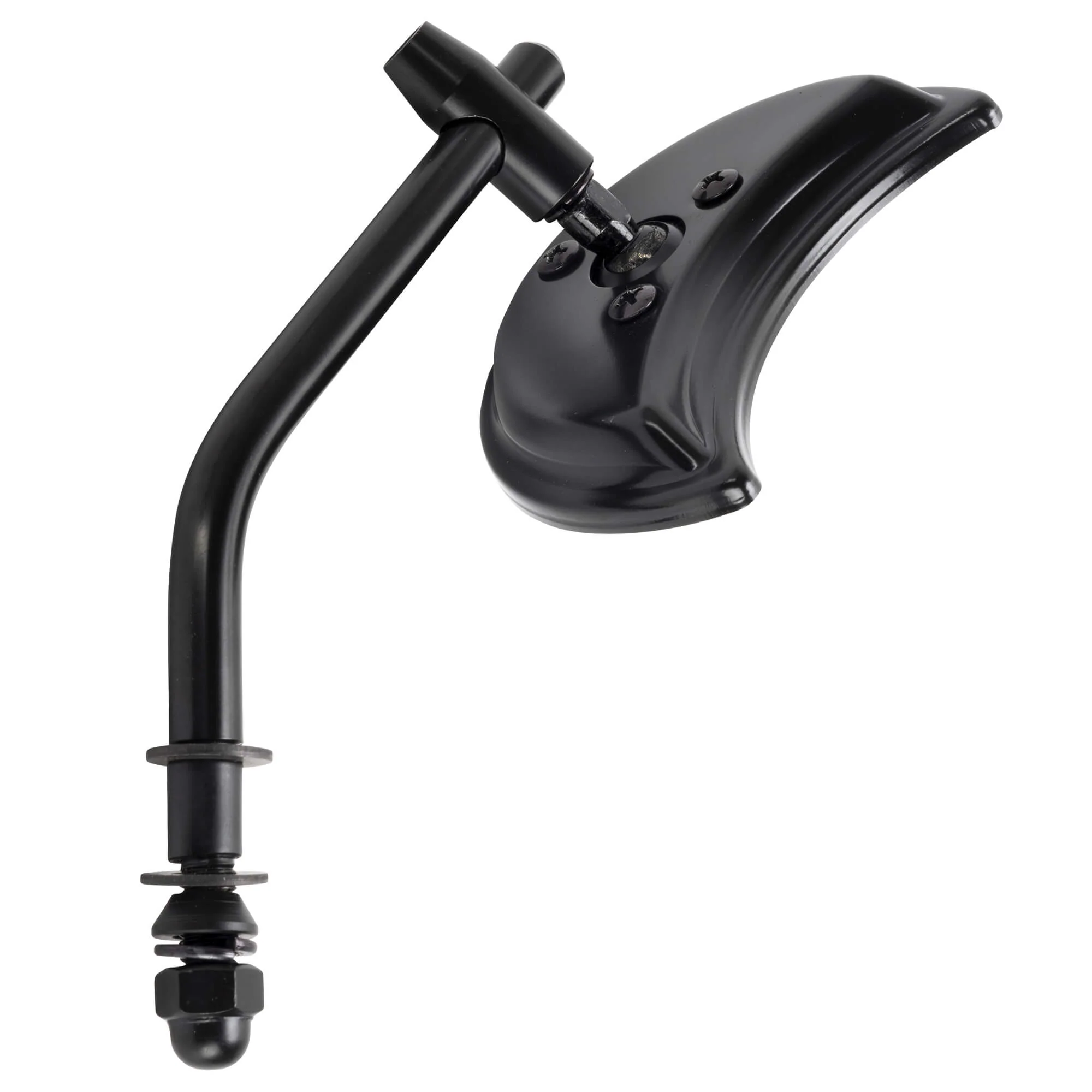 Crescent Moon Motorcycle Mirror - Perch Mount - Black - Image 3