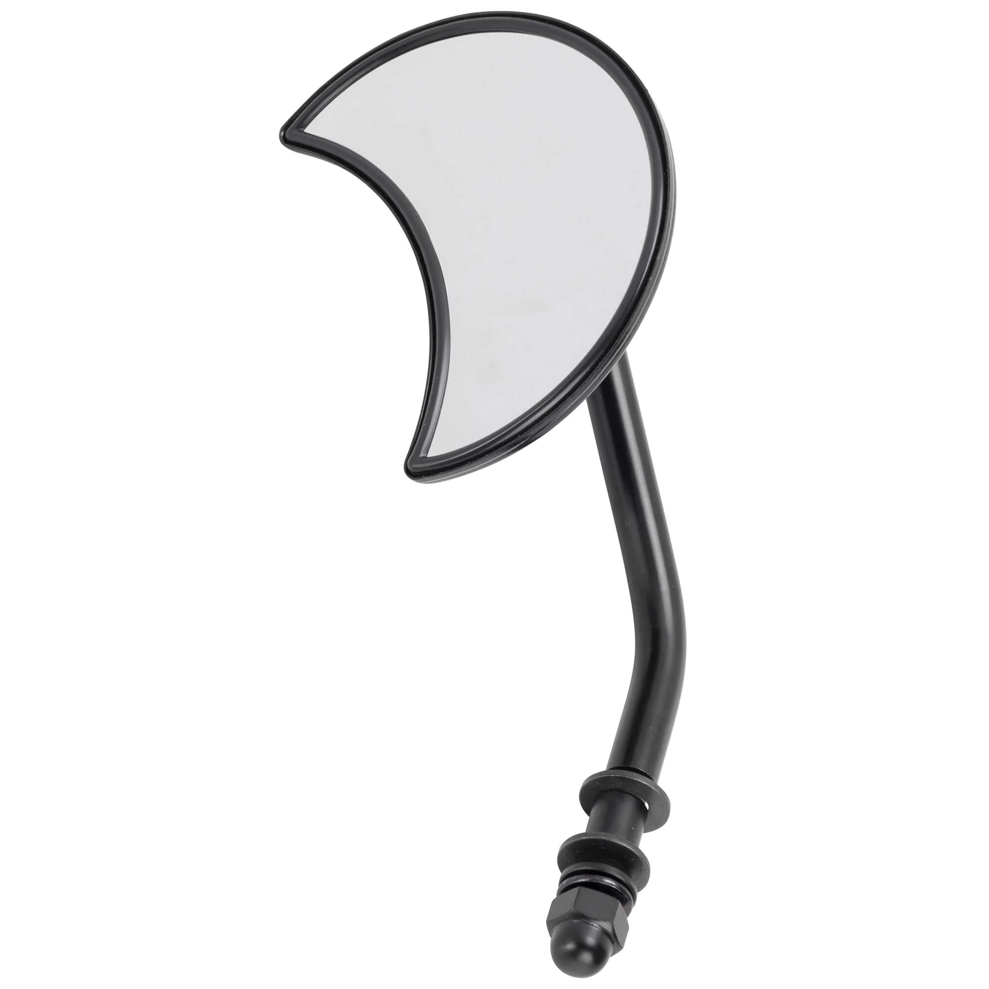 Crescent Moon Motorcycle Mirror - Perch Mount - Black - Image 4