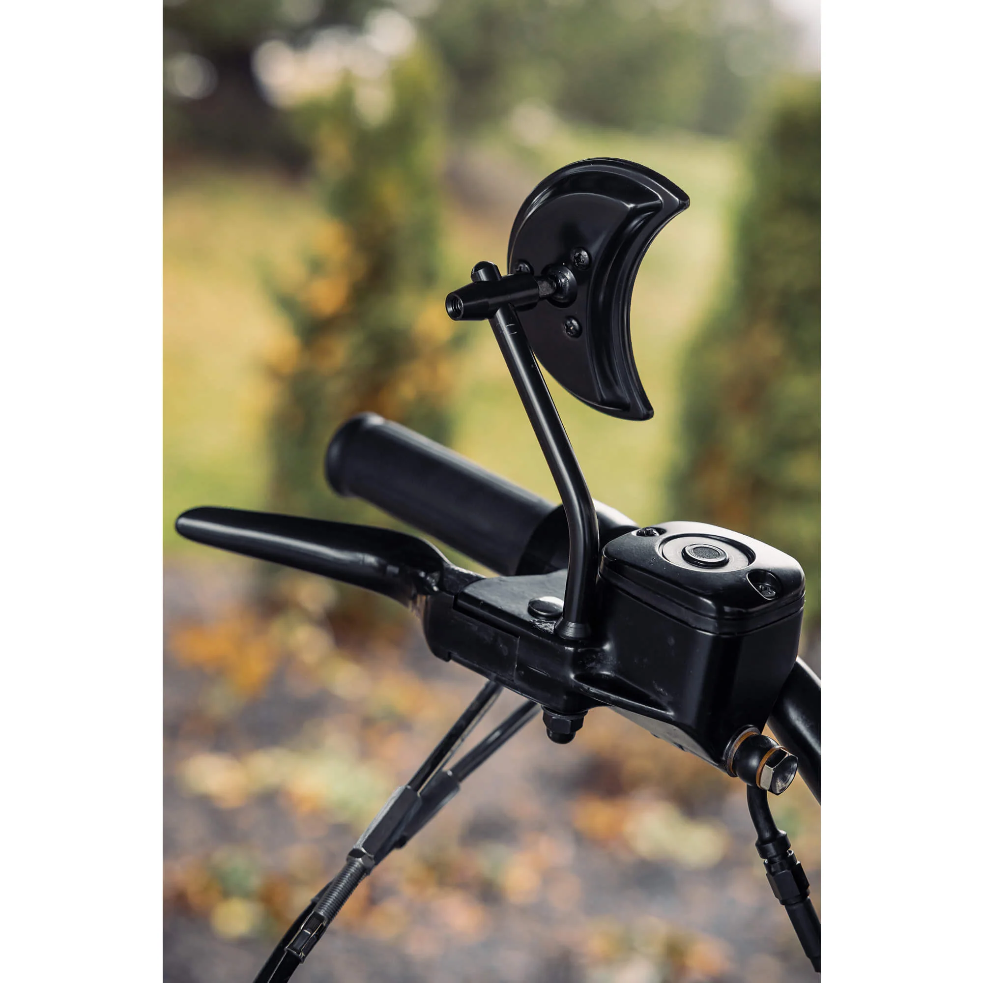Crescent Moon Motorcycle Mirror - Perch Mount - Black - Image 8