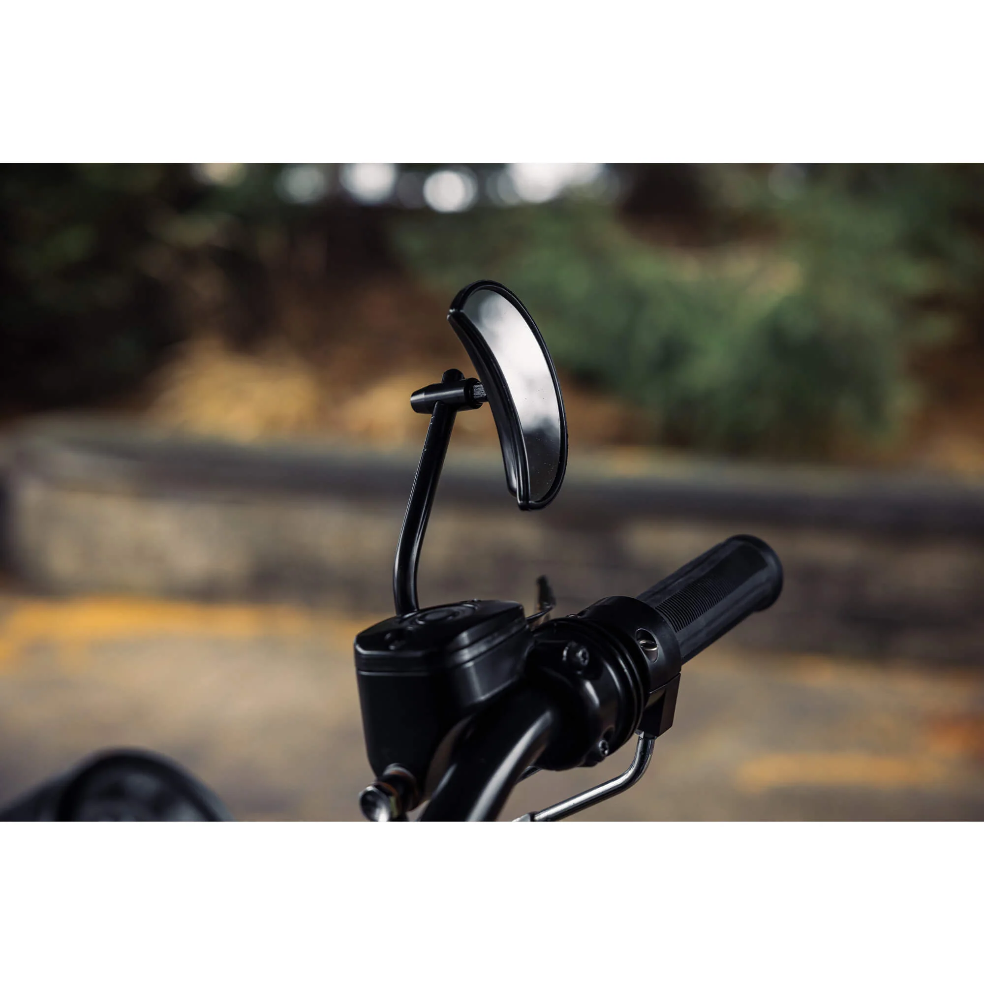 Crescent Moon Motorcycle Mirror - Perch Mount - Black - Image 9