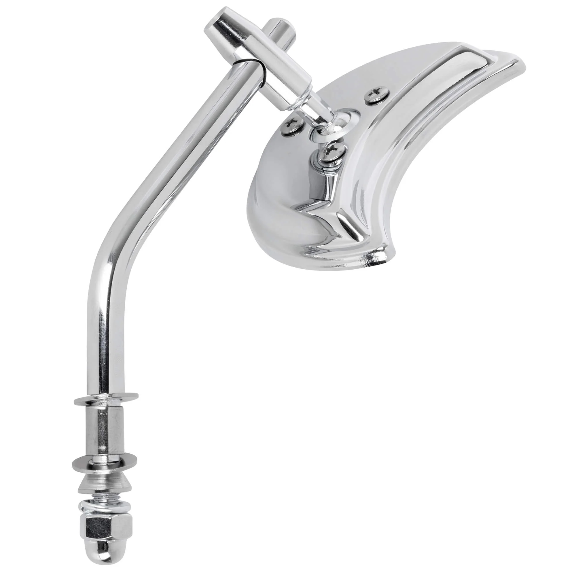 Crescent Moon Motorcycle Mirror - Perch Mount - Chrome - Image 3