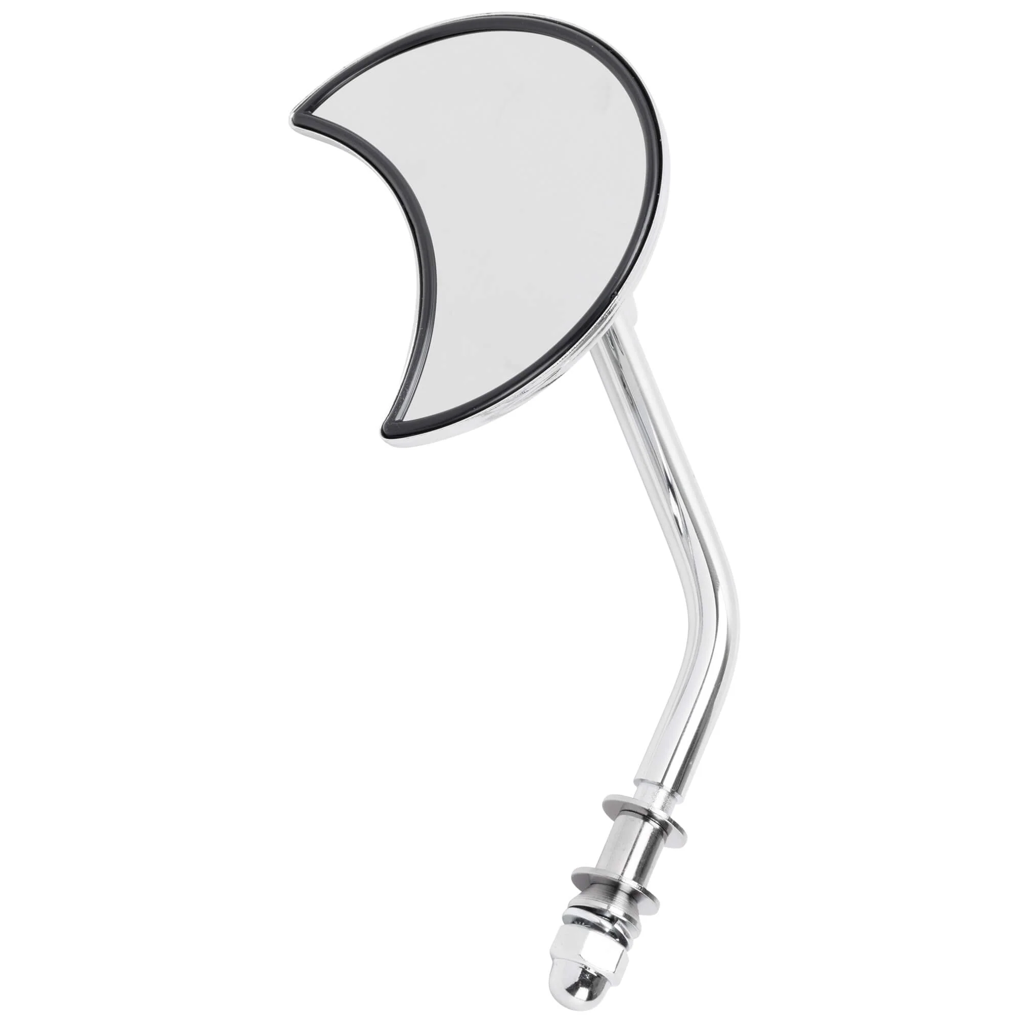 Crescent Moon Motorcycle Mirror - Perch Mount - Chrome - Image 4