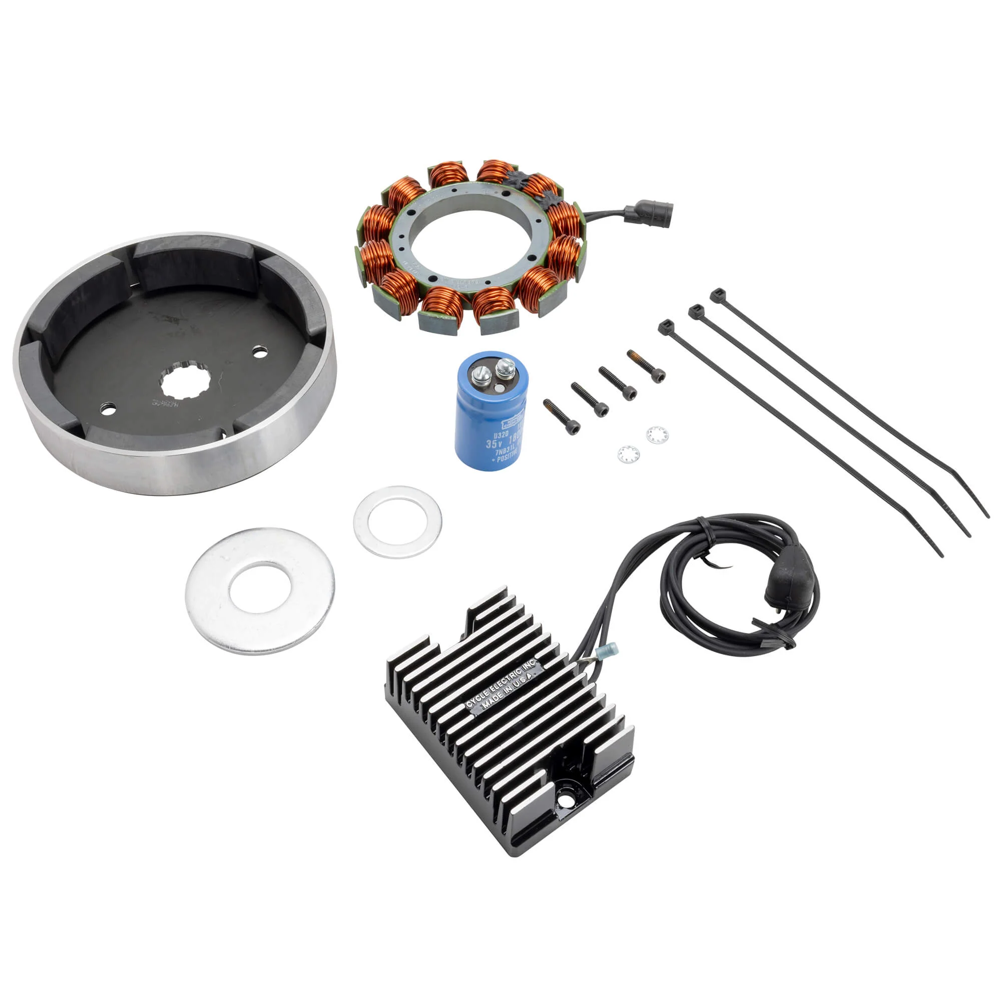 Alternator Kit CE-22ANBR for 1970-1998 Harley-Davidson Big Twins With No Battery - Image 2