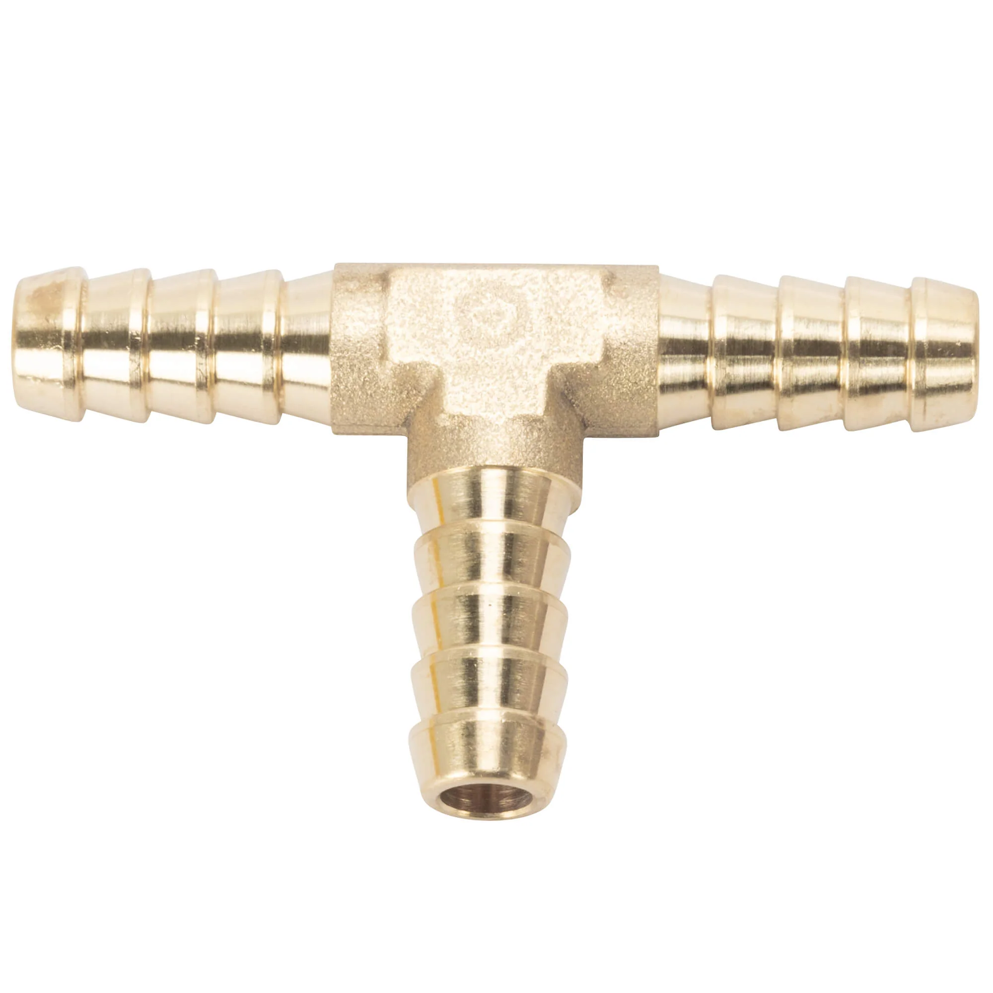 1/4 inch Hose Barb Tee - Brass