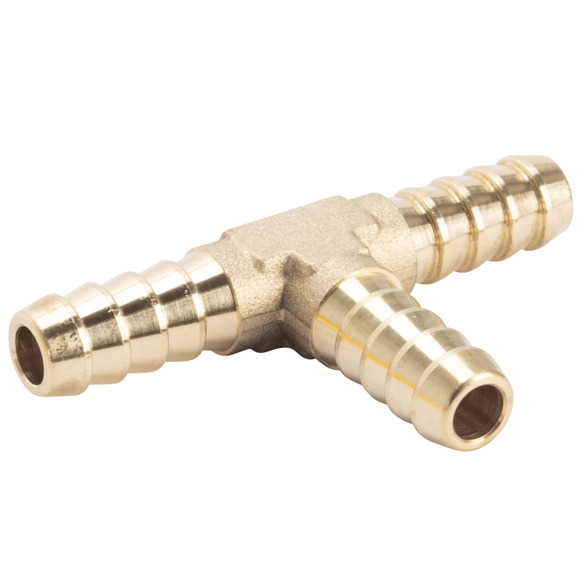 1/4 inch Hose Barb Tee - Brass - Image 3