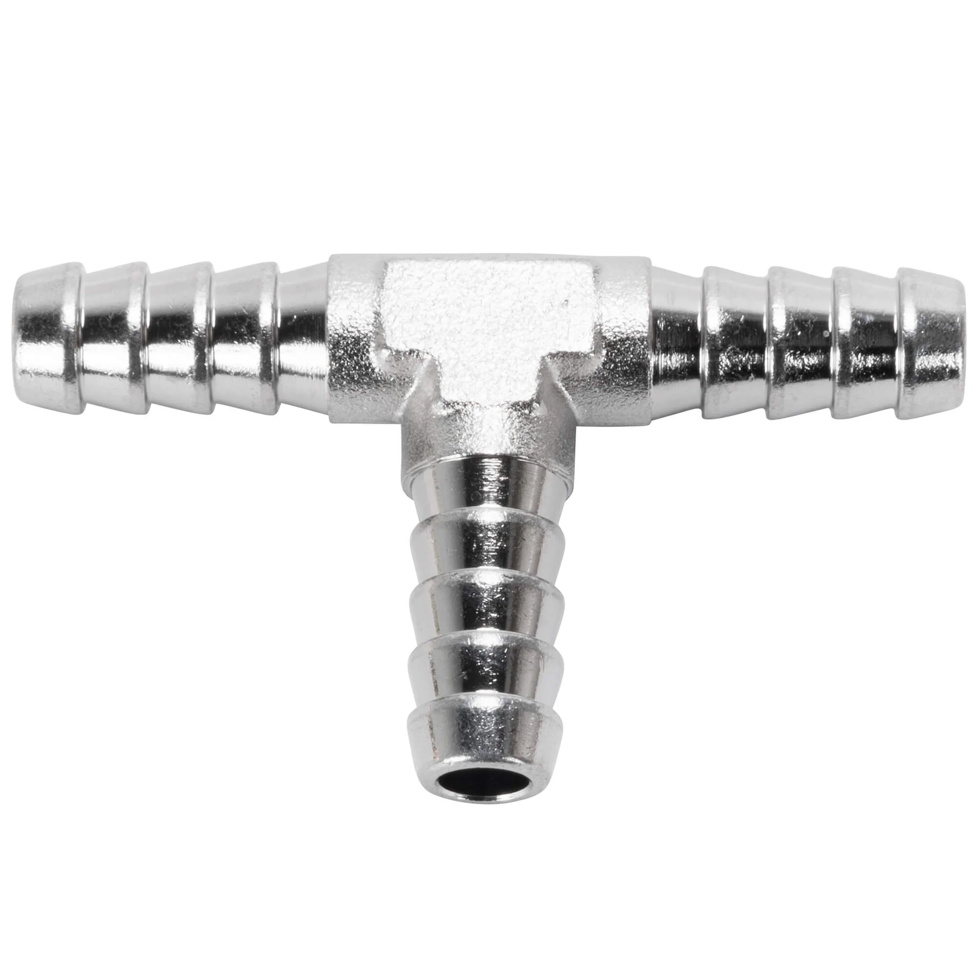 1/4 inch Hose Barb Tee - Chrome