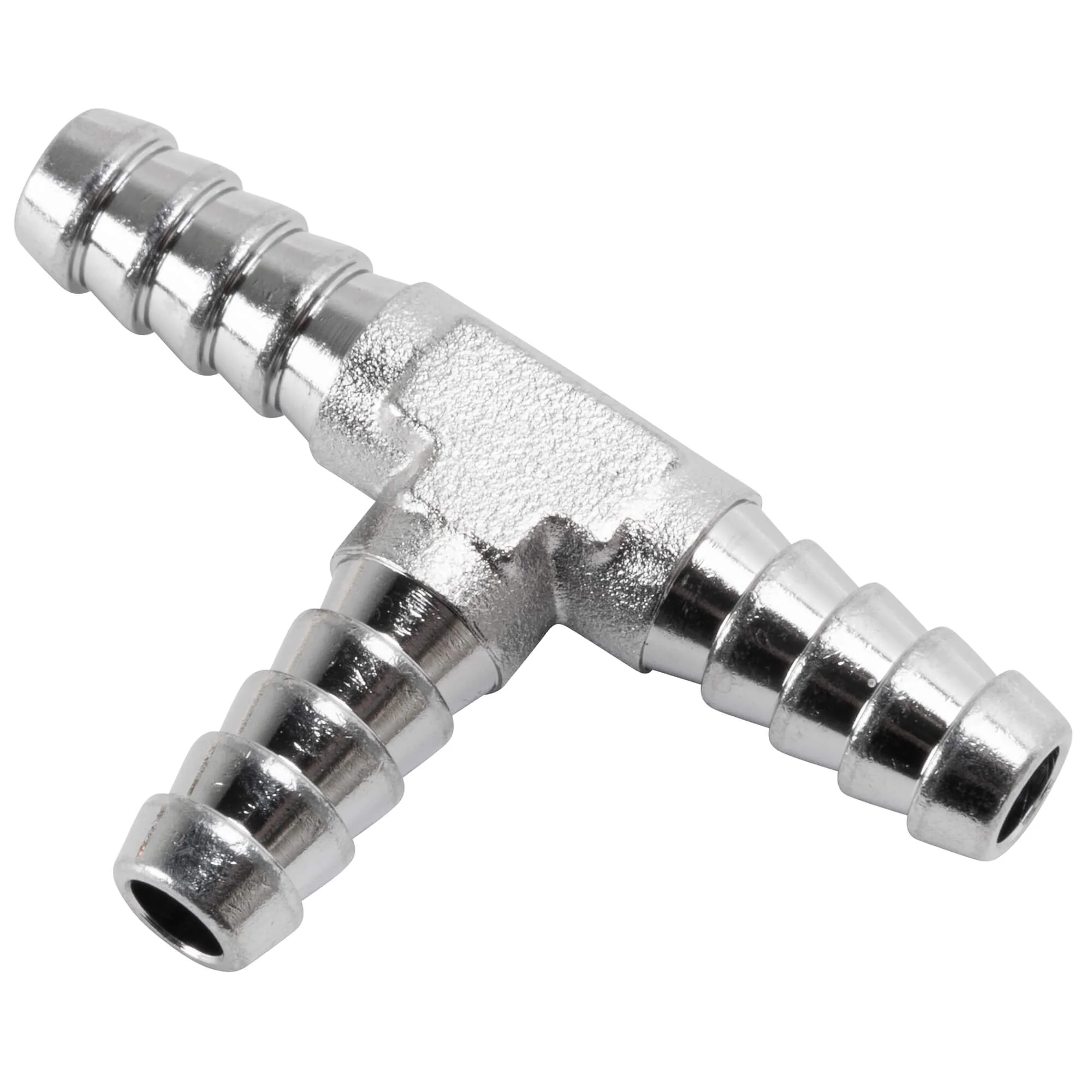 1/4 inch Hose Barb Tee - Chrome - Image 2