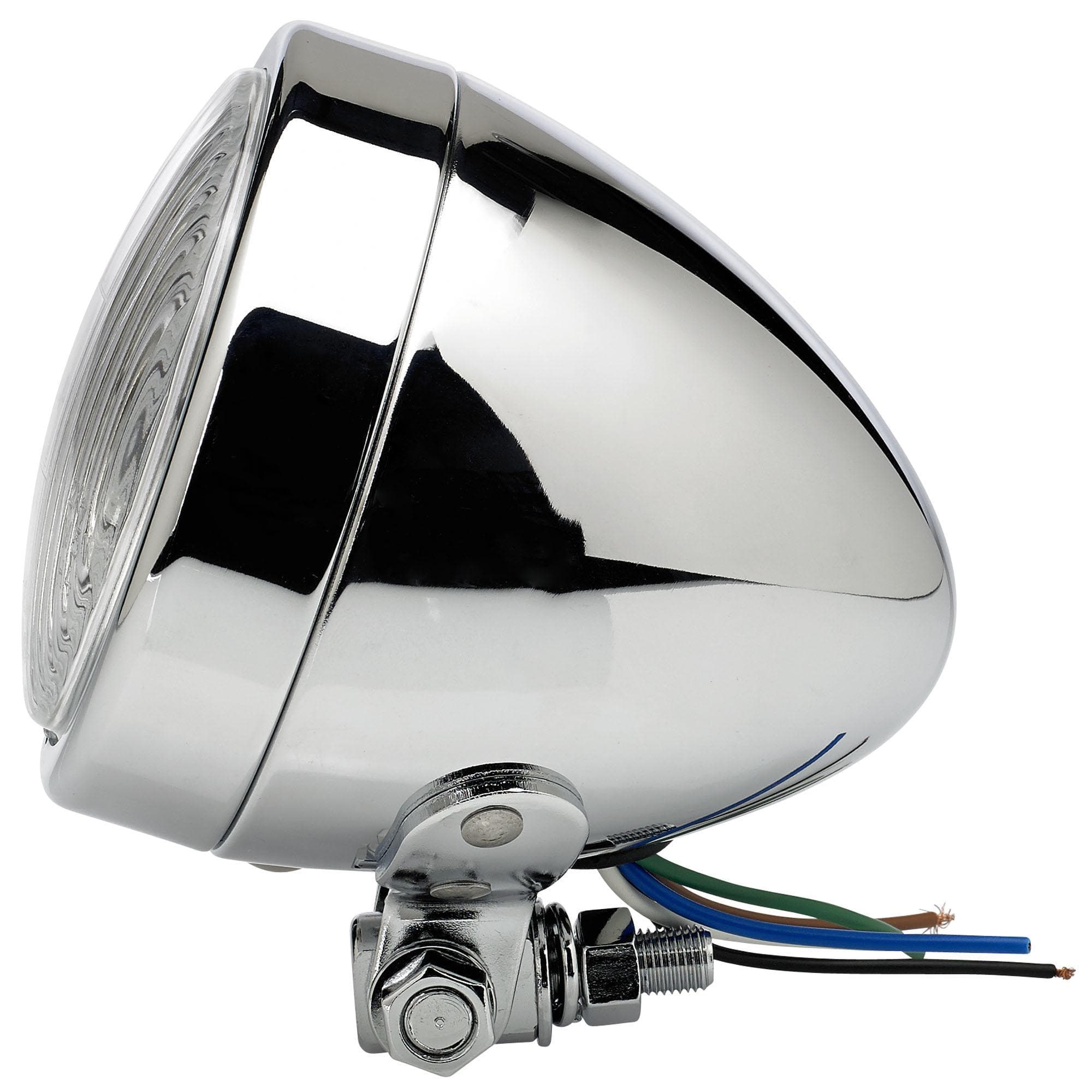 3-1/2 inch diameter Chrome Bottom Mount Headlight