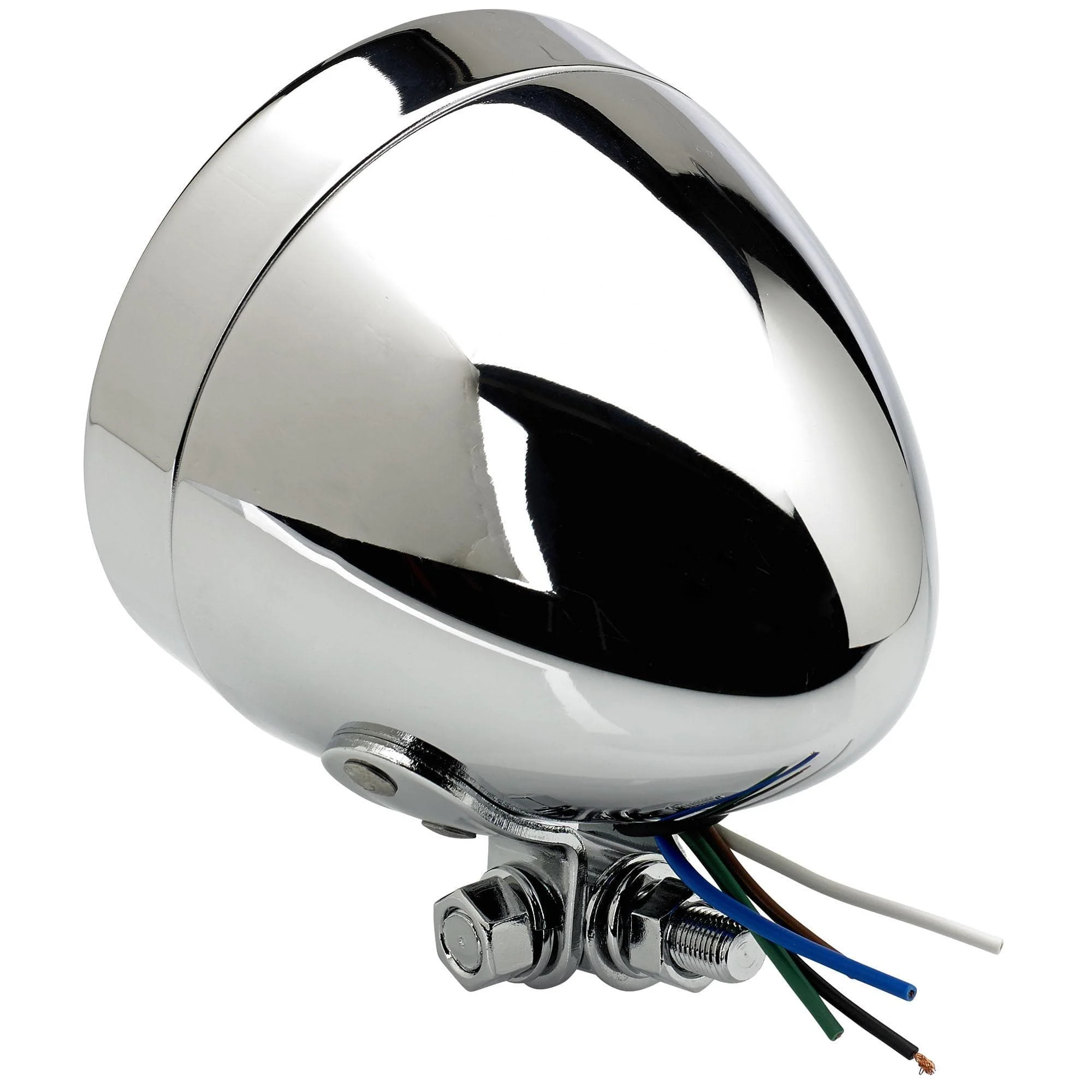 3-1/2 inch diameter Chrome Bottom Mount Headlight - Image 4
