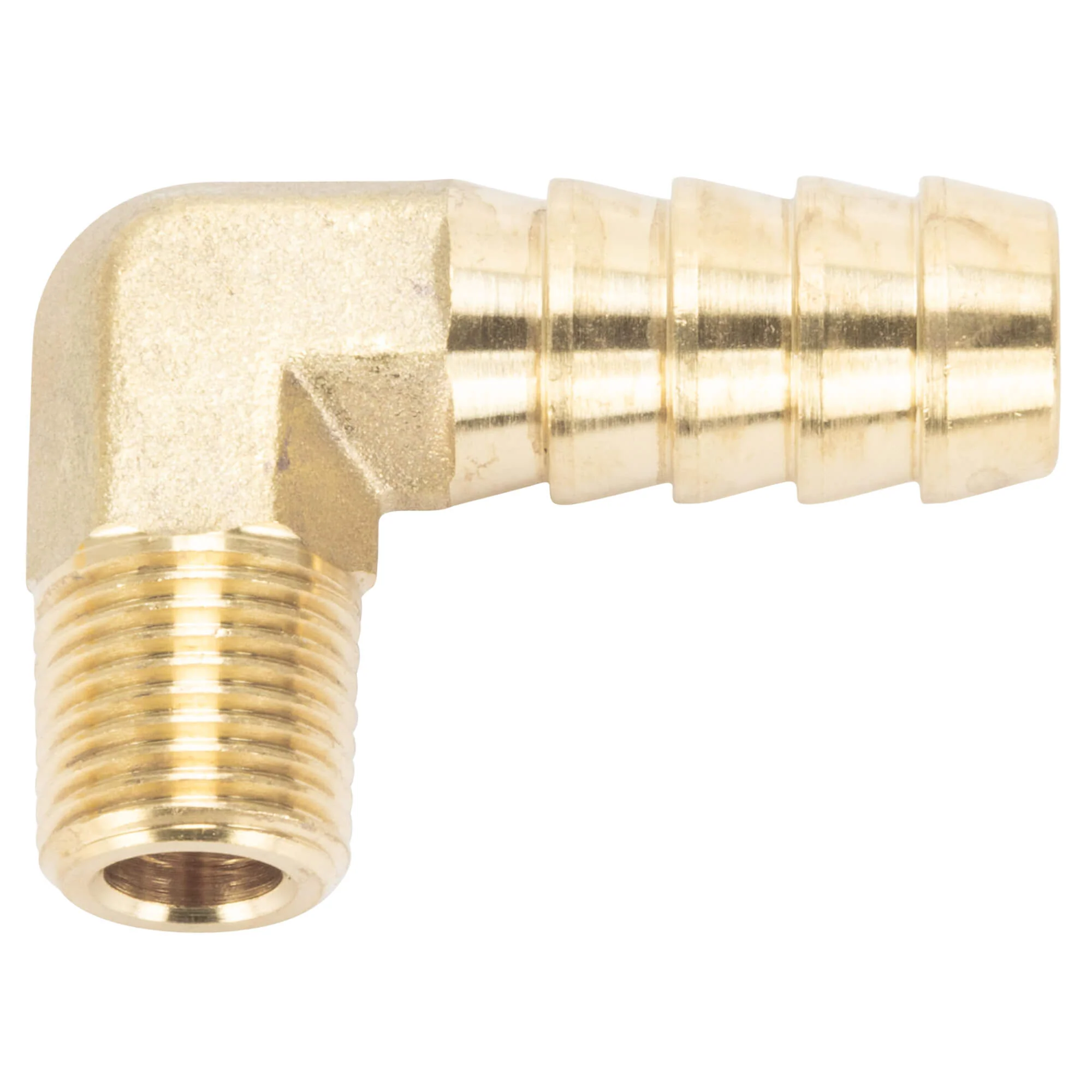 3/8 inch Hose Barb 90 Elbow x 1/8 inch NPT - Brass