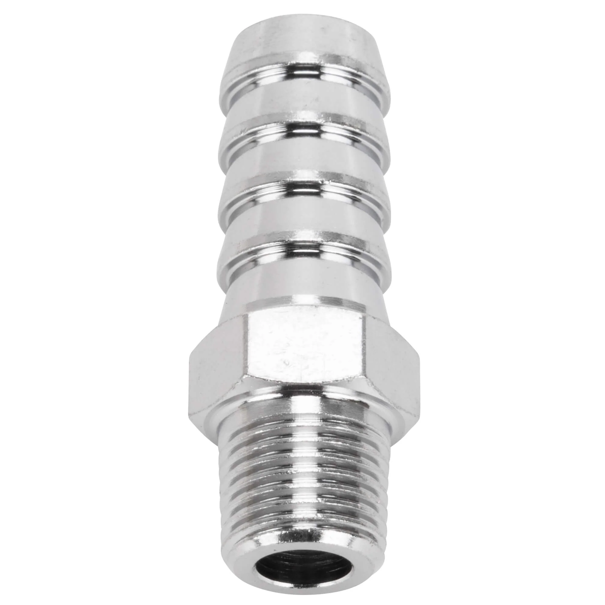 3/8 inch Hose Barb x 1/8 inch NPT - Chrome