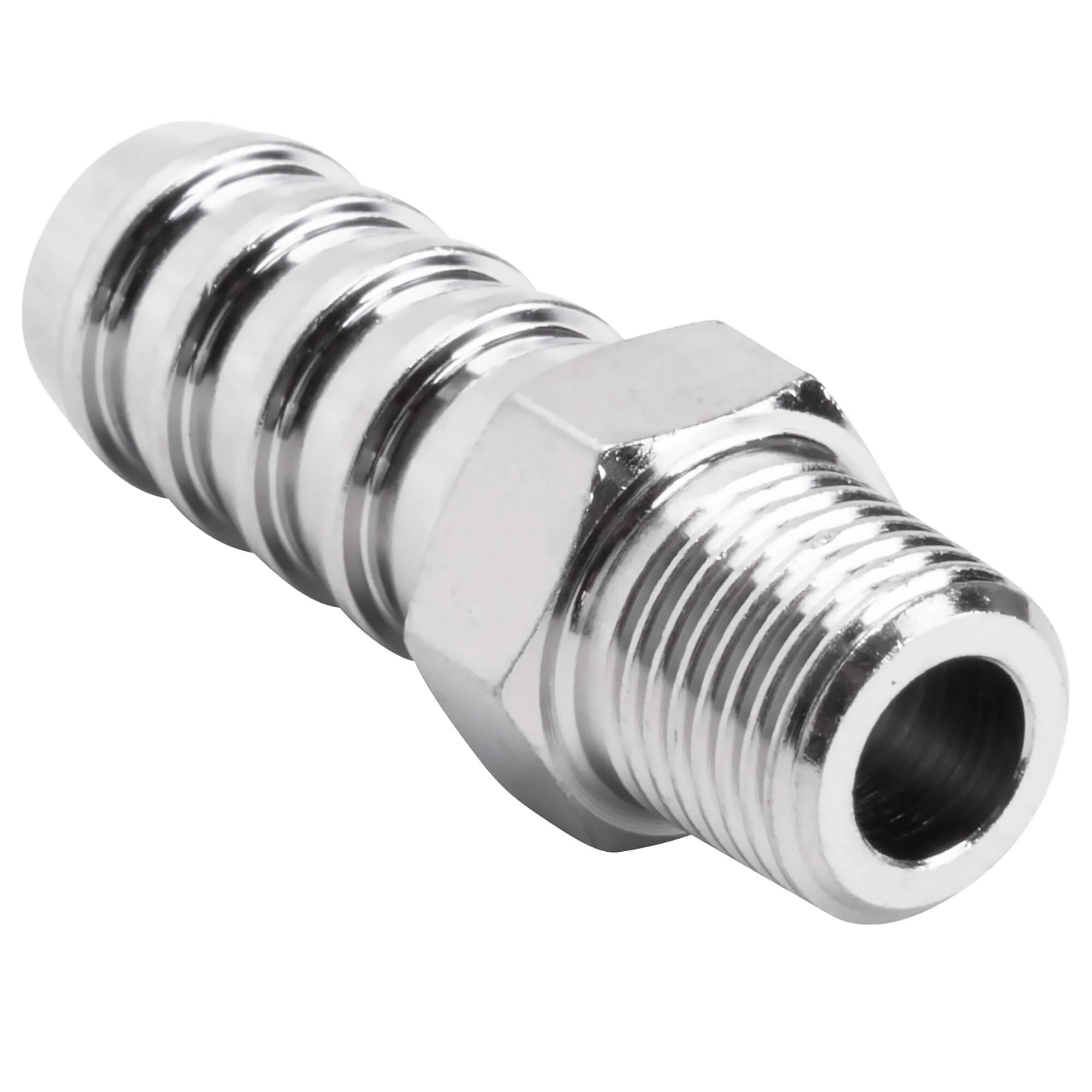 3/8 inch Hose Barb x 1/8 inch NPT - Chrome - Image 2
