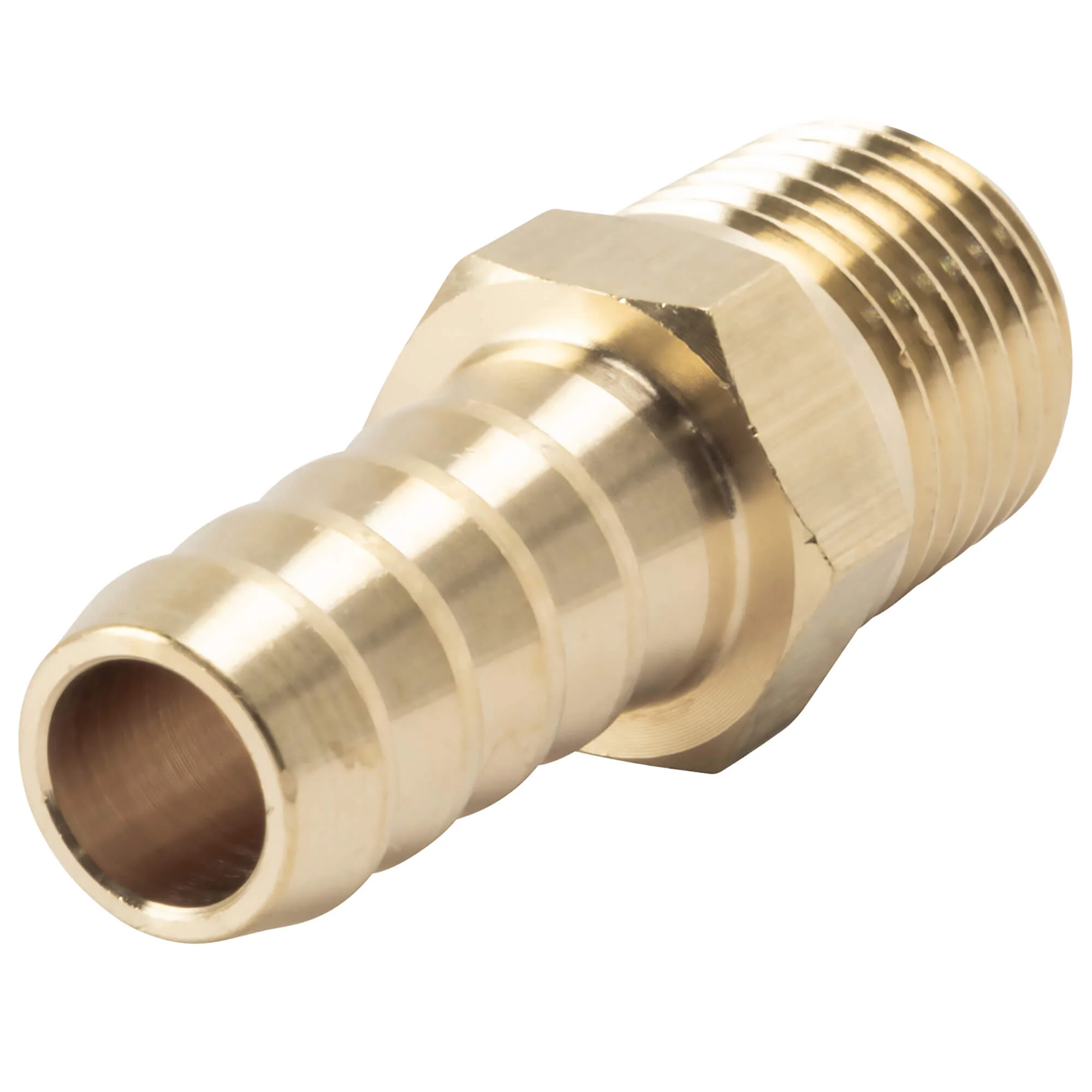 3/8 inch Hose Barb x 1/4 inch NPT - Brass - Image 3